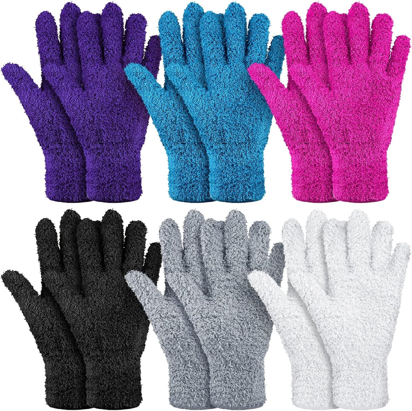 Bencailor 6 Pairs Microfiber Dusting Gloves, Dusting Cleaning Gloves Microfiber Gloves for Plants