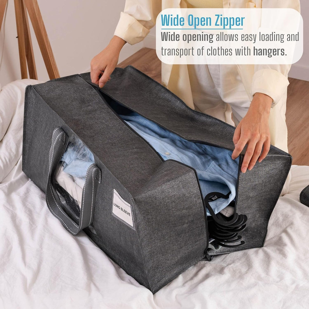 VENO 4 Pack Moving Bags Extra Large Storage Bags for College Move-In, Heavy-Duty Storage Totes