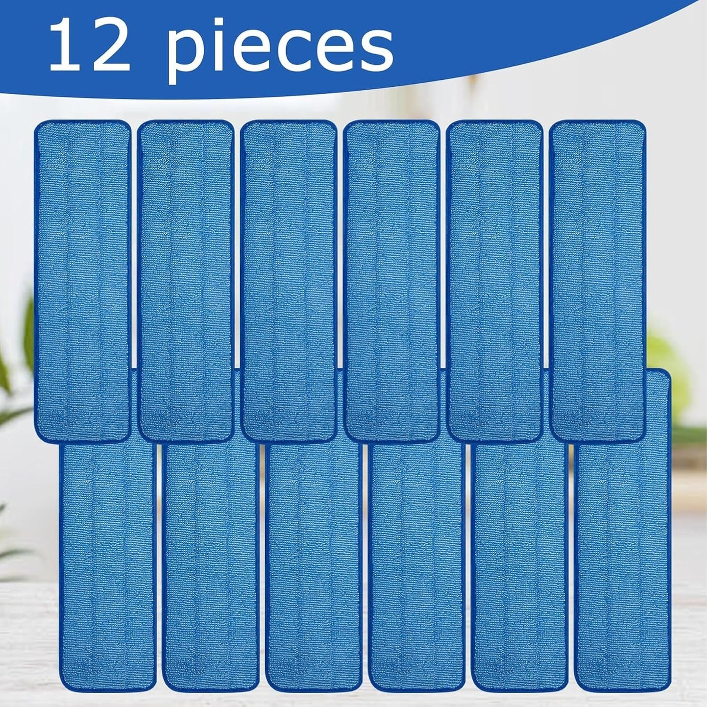 12 Pack Microfiber Mop Pad Universal Commercial/Industrial/Professional 17-18 Inch Head- Heavy Duty