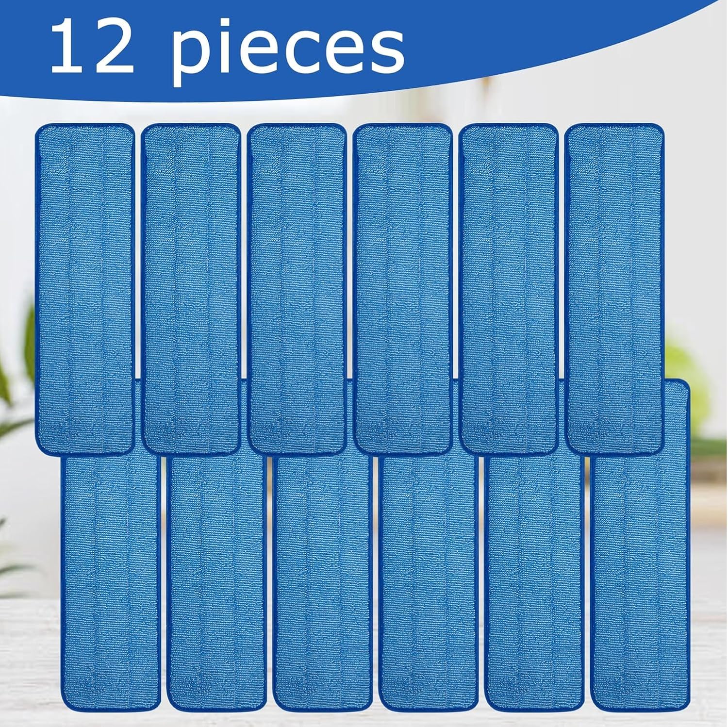 12 Pack Microfiber Mop Pad Universal Commercial/Industrial/Professional 17-18 Inch Head- Heavy Duty