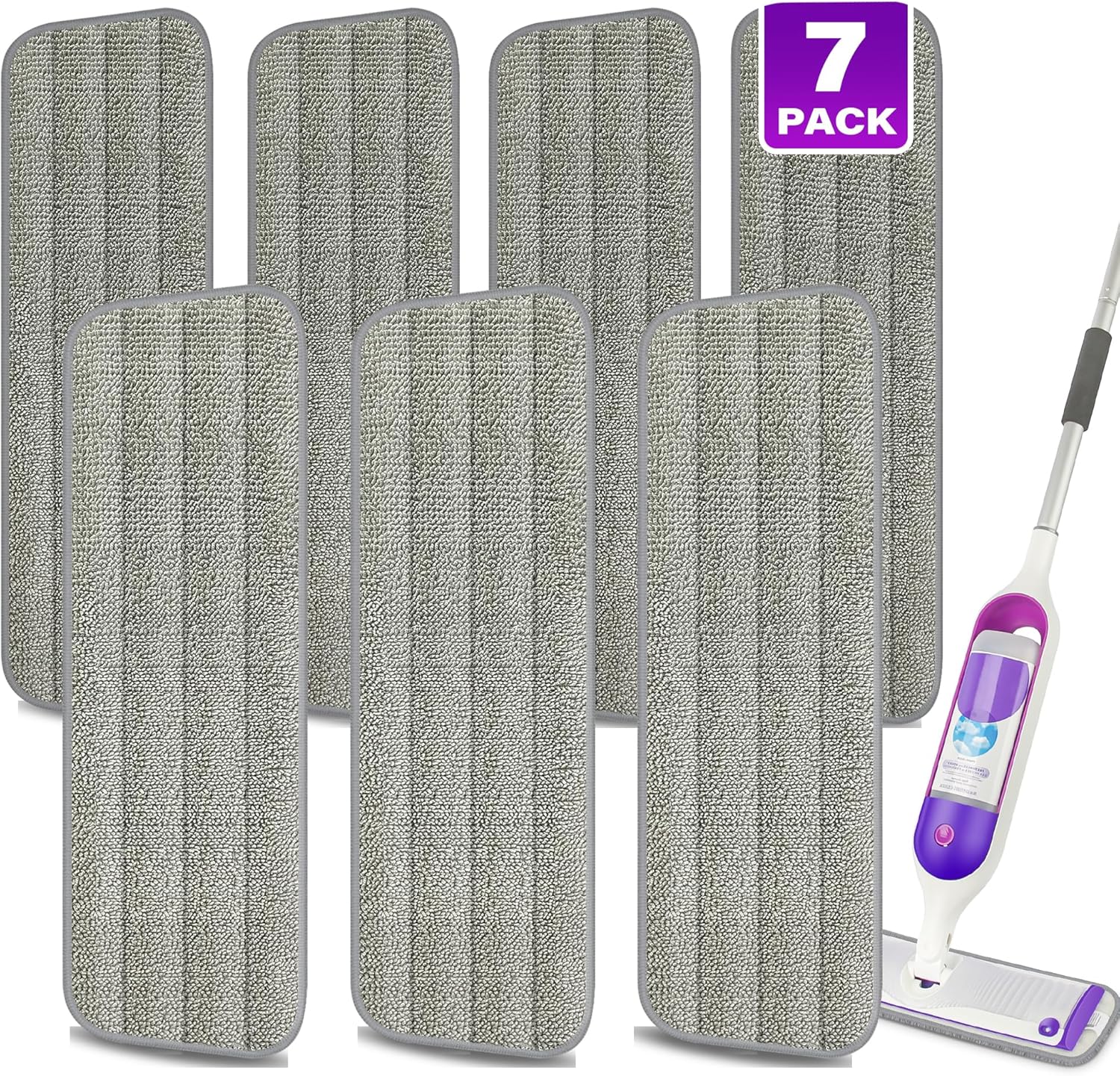 7 Count Reusable Mop Pads for Swiffer PowerMop -MEXERRIS Microfiber Wet Mops Refills PowerMop Pads