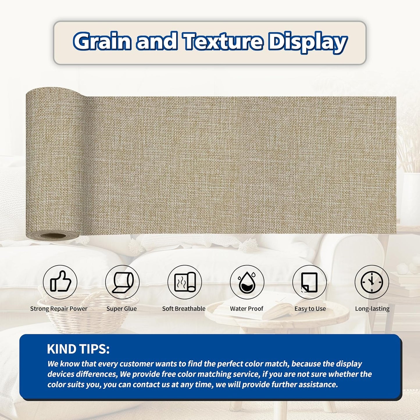 KING MOUNTAIN Linen Repair Patches, Self-Adhesive Fabric Patches, 4 X 63 inch Extra Size, Multi