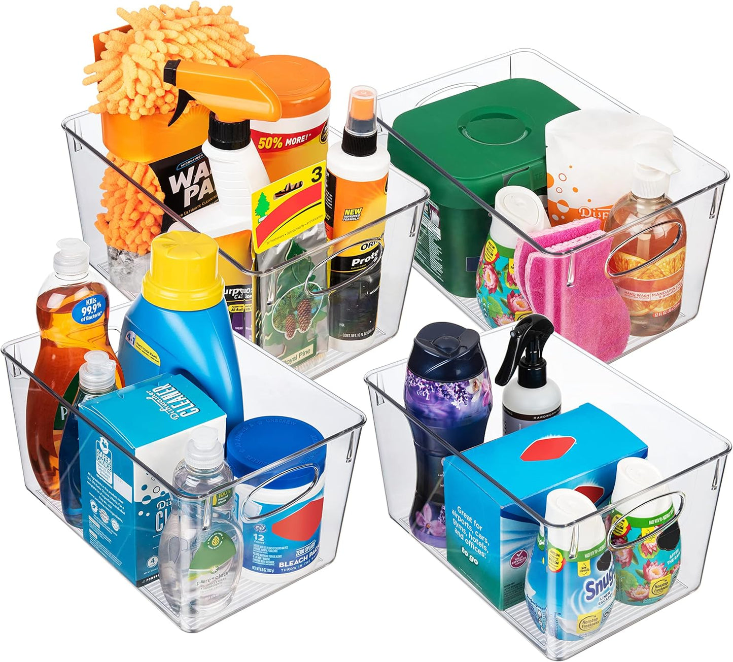 ClearSpace Plastic Storage Bins With lids, 4 Pack – Perfect Pantry Organization and Storage
