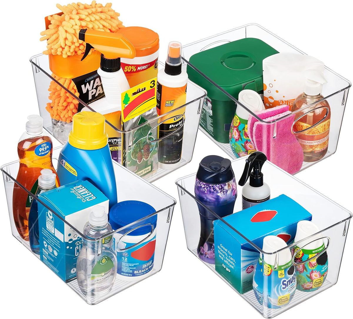 ClearSpace Plastic Storage Bins With lids, 4 Pack – Perfect Pantry Organization and Storage