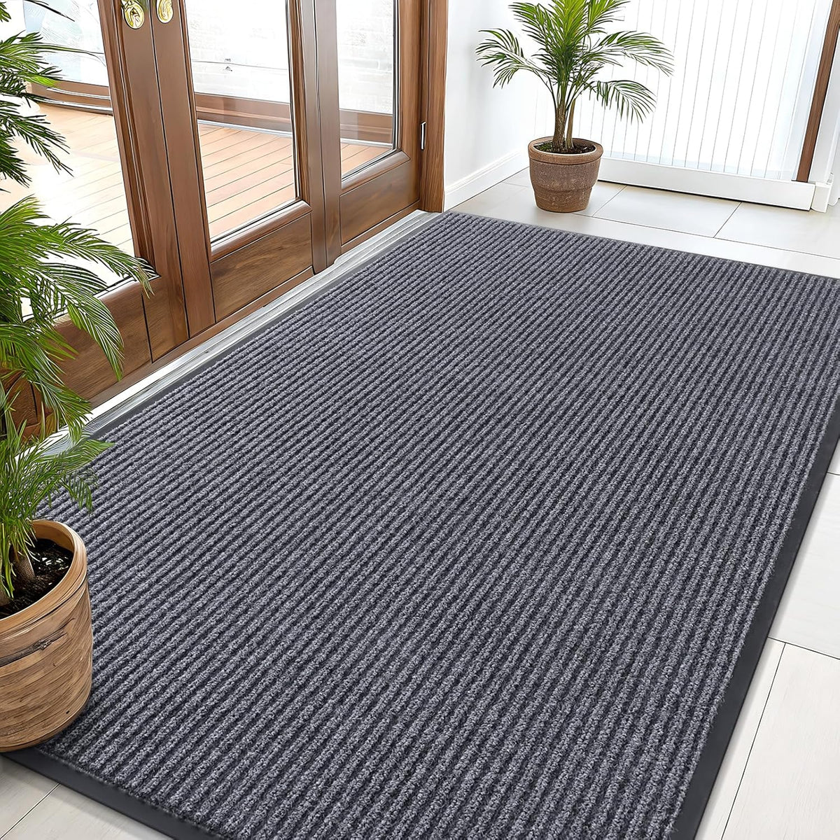 OLANLY Front Door Mat Indoor Outdoor Entrance, Waterproof Heavy Duty Doormat, Fade Resistant, Low