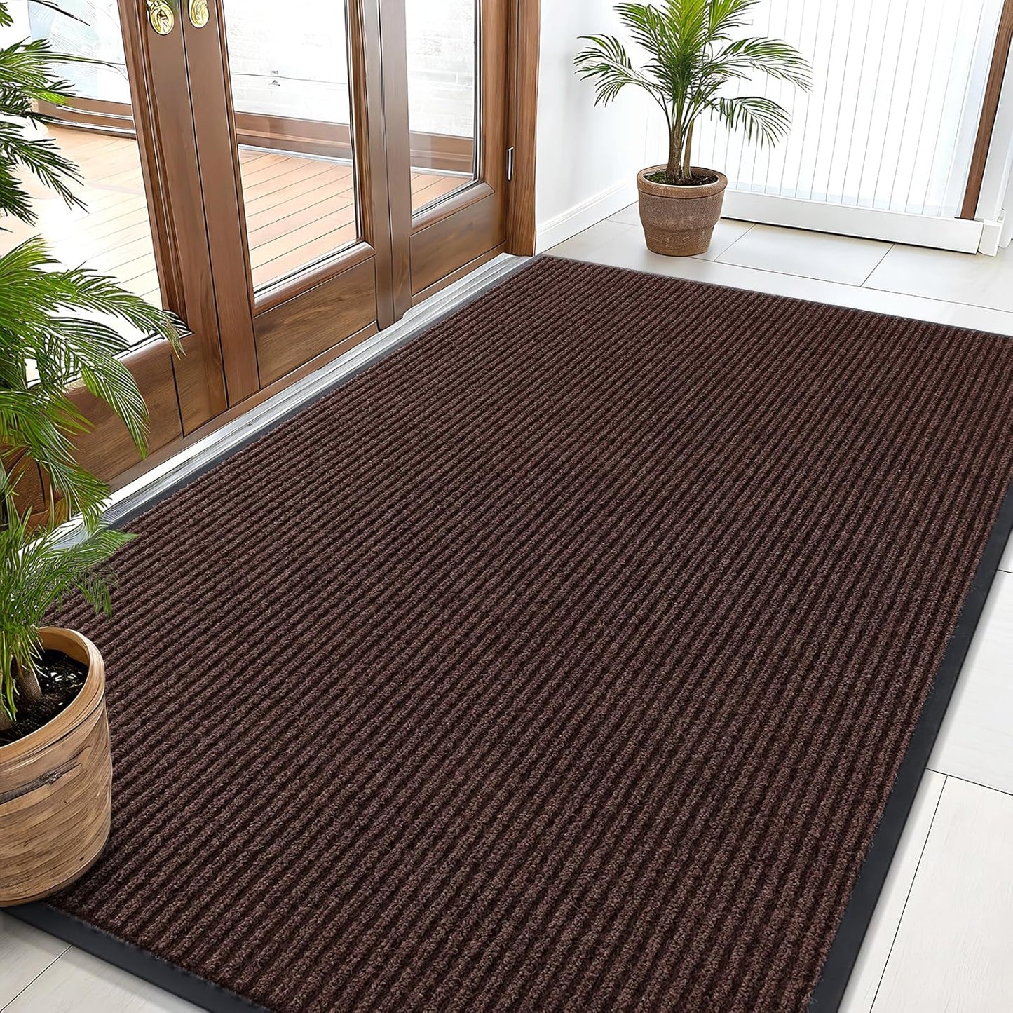 OLANLY Front Door Mat Indoor Outdoor Entrance, Waterproof Heavy Duty Doormat, Fade Resistant, Low