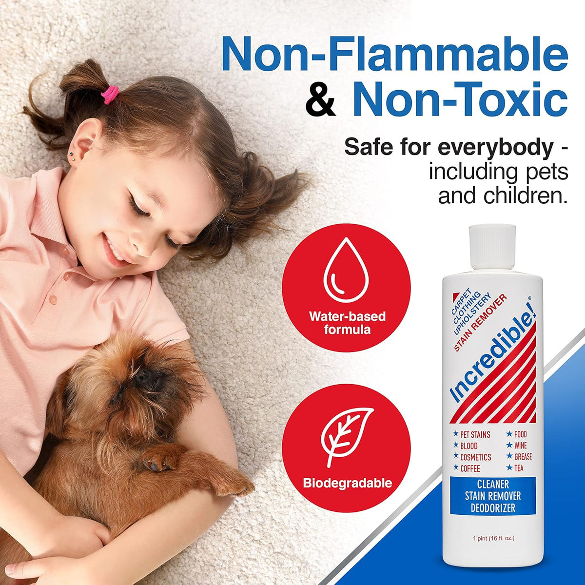INCREDIBLE! Stain Remover - Commercial Pack Quantity, Professional Stain Cleaner For Carpets