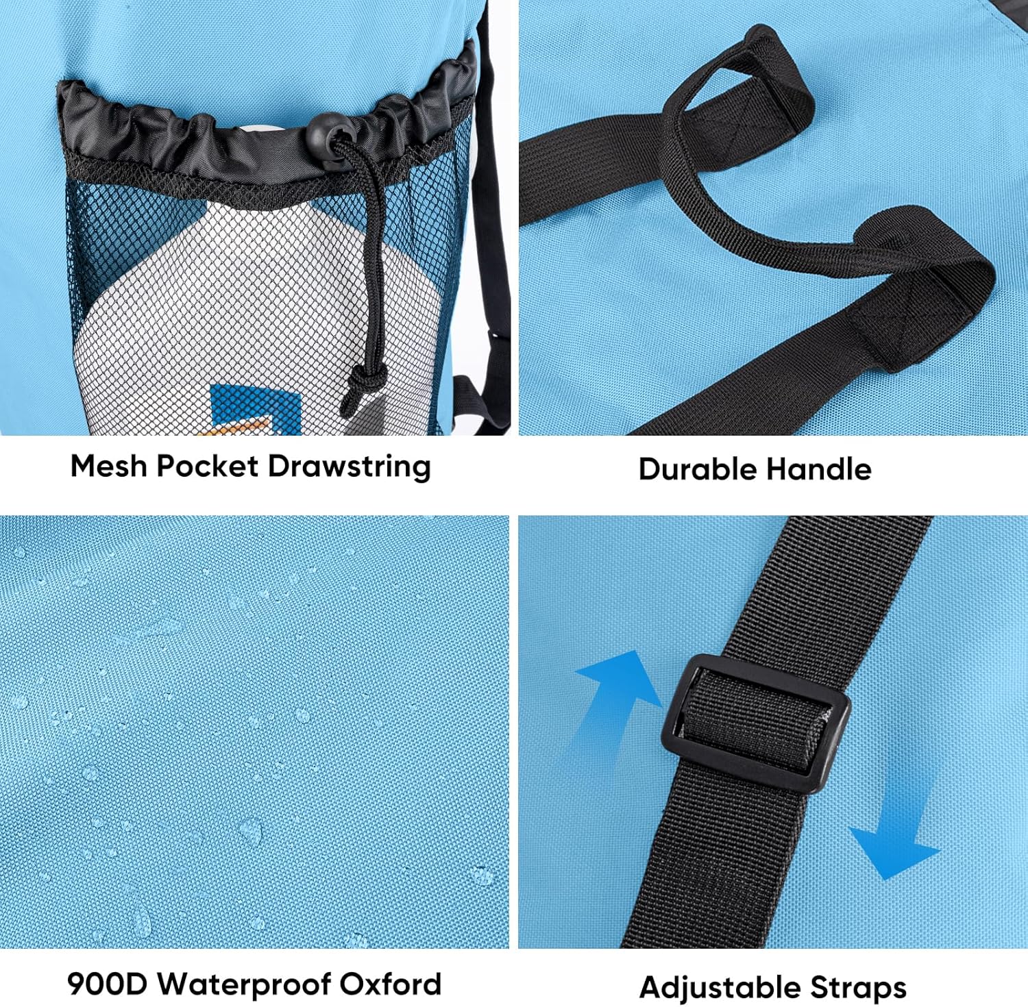 BALEINE 120L Laundry Bag Backpack, 900D Oxford Fabric Large Travel Laundry Bags with Shoulder