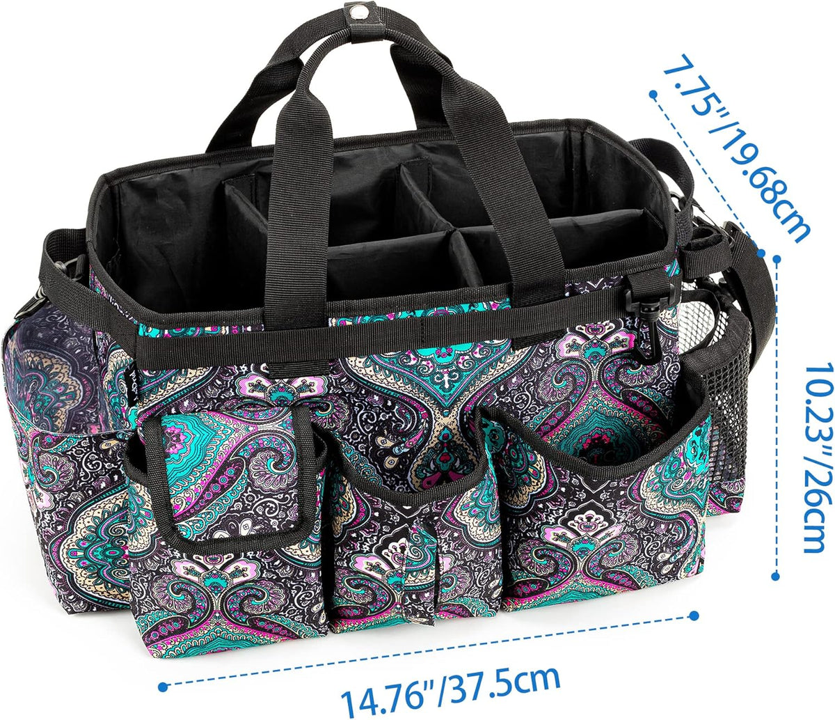 LoDrid Large Wearable Cleaning Caddy Bag with Detachable Divider, Cleaning Supply Tote Organizer