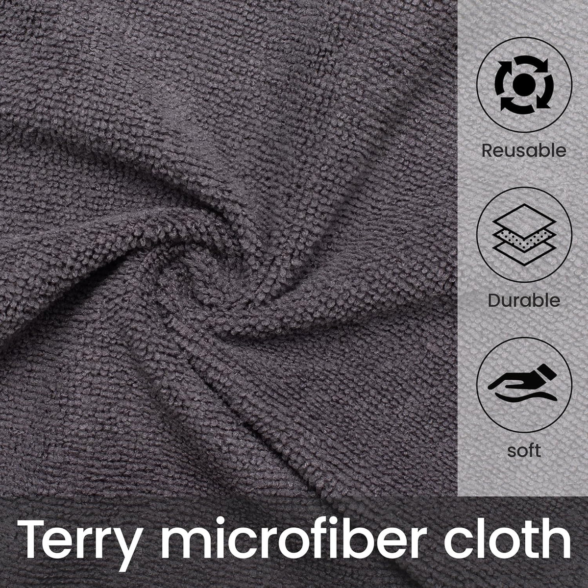 Greenfound Microfiber Cleaning Cloth Roll -80 Pack, 11.5x11.5, Tear Away Towels, Reusable and