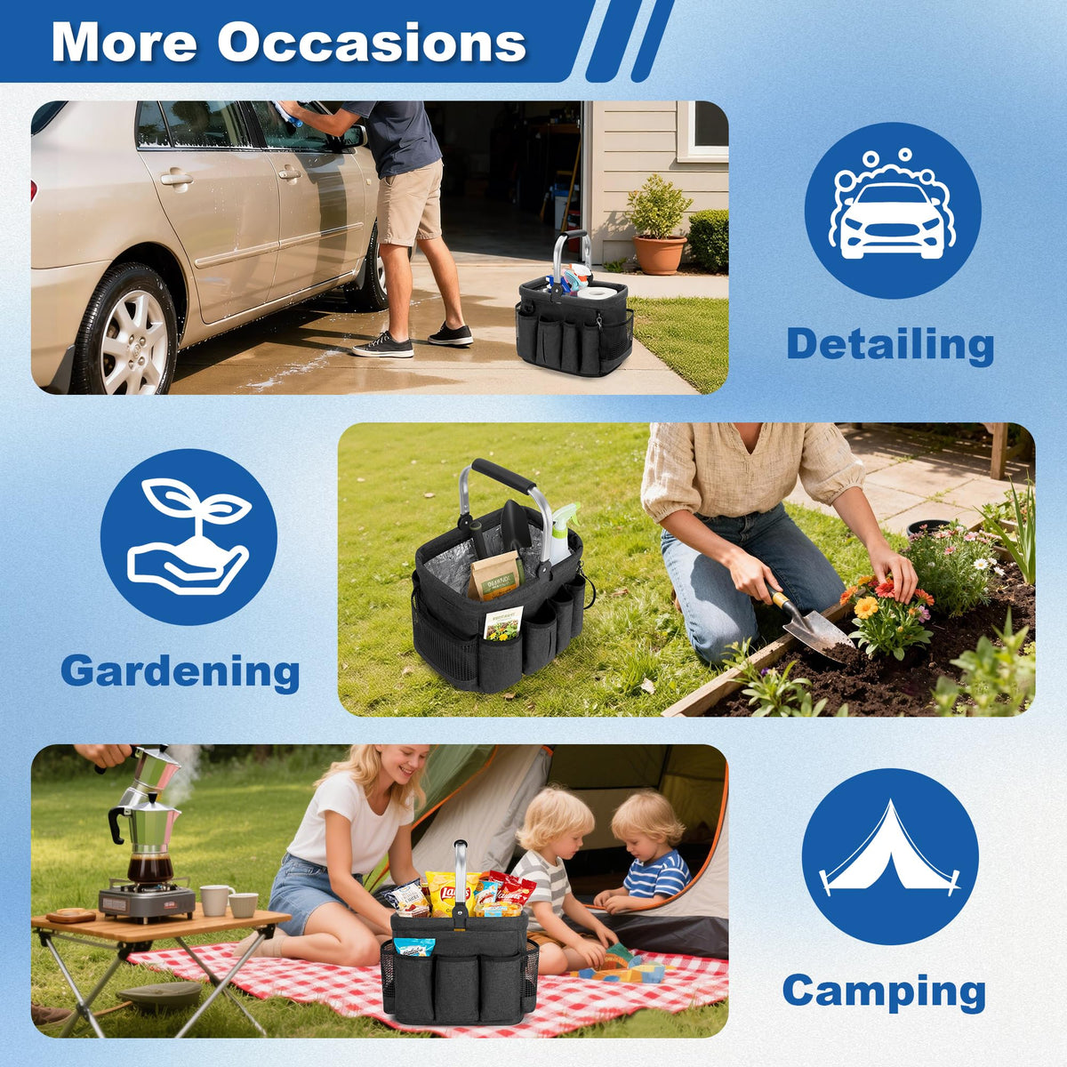 PGmoon Cleaning Caddy Organizer with Handle,Black