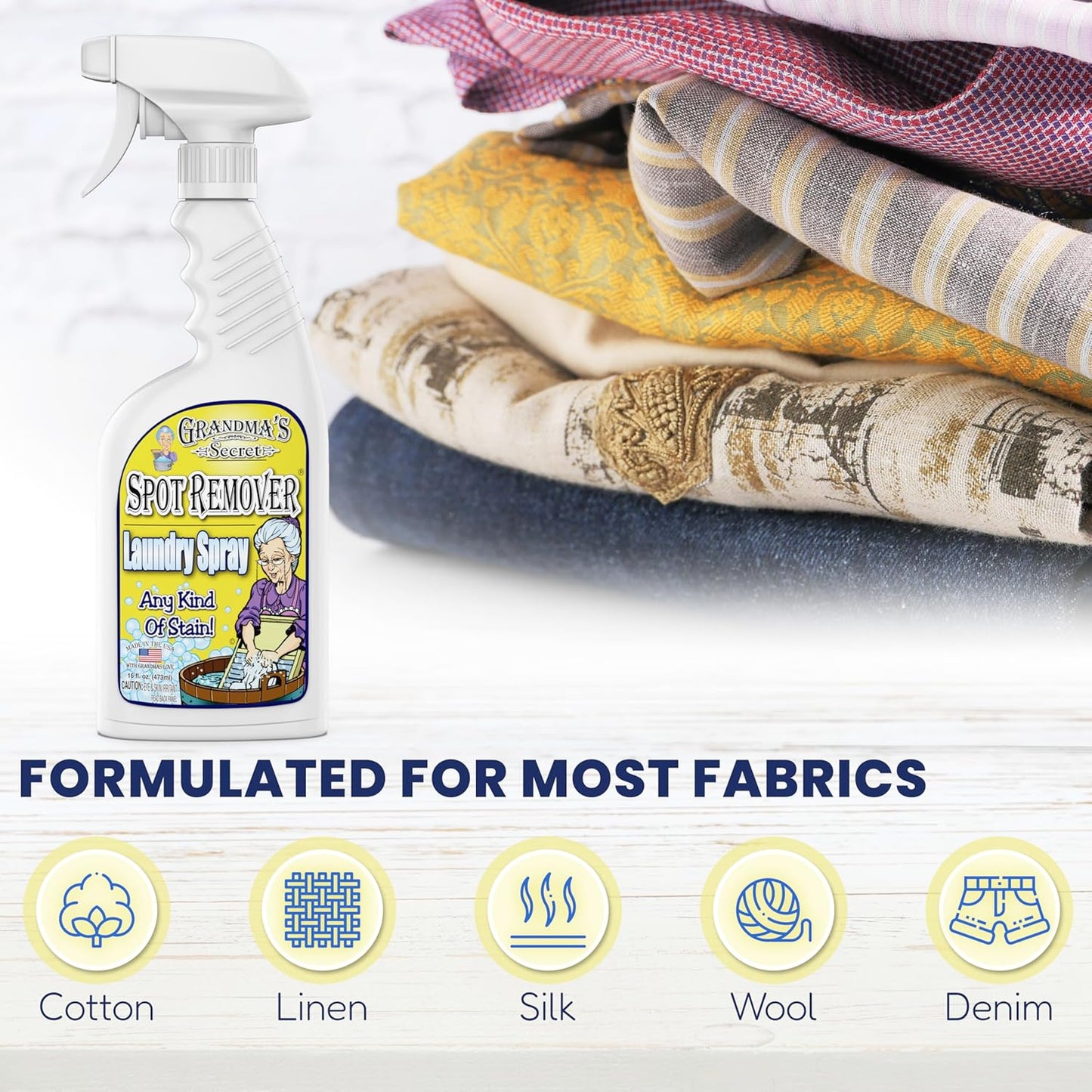 Grandma's Secret Spot Remover Laundry Spray - Chlorine, Bleach and Toxin-Free Fabric Stain Remover