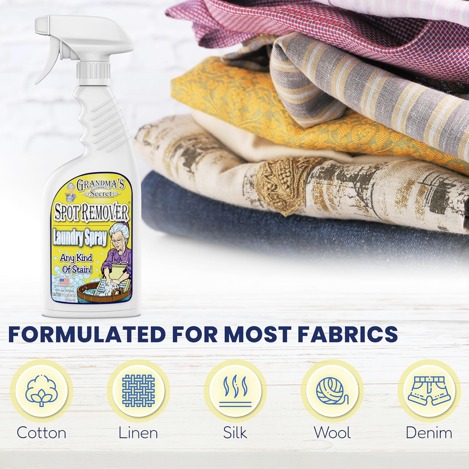 Grandma's Secret Spot Remover Laundry Spray - Chlorine, Bleach and Toxin-Free Fabric Stain Remover