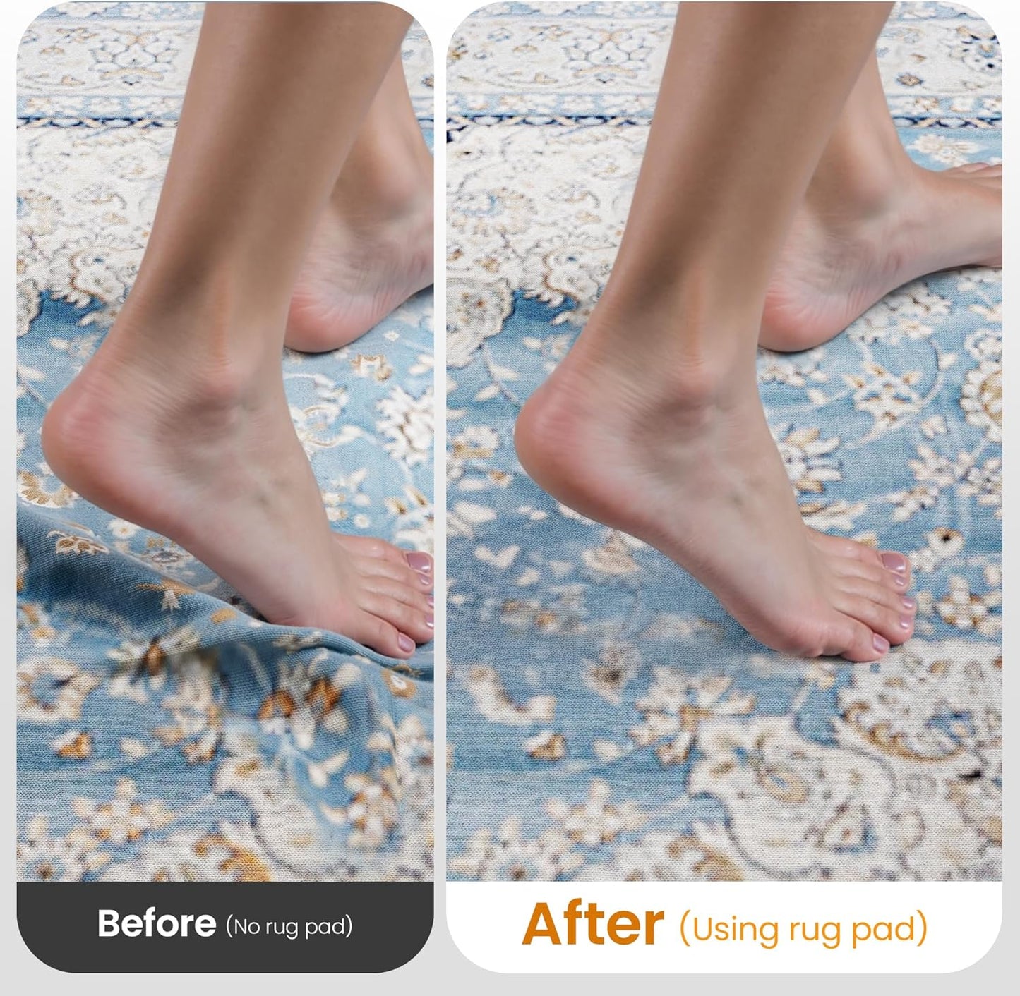 Non-Slip Rug Pad Gripper 3x5 Feet, Anti Skid Mat for Under Area Rugs, Keeps Rugs in Position and