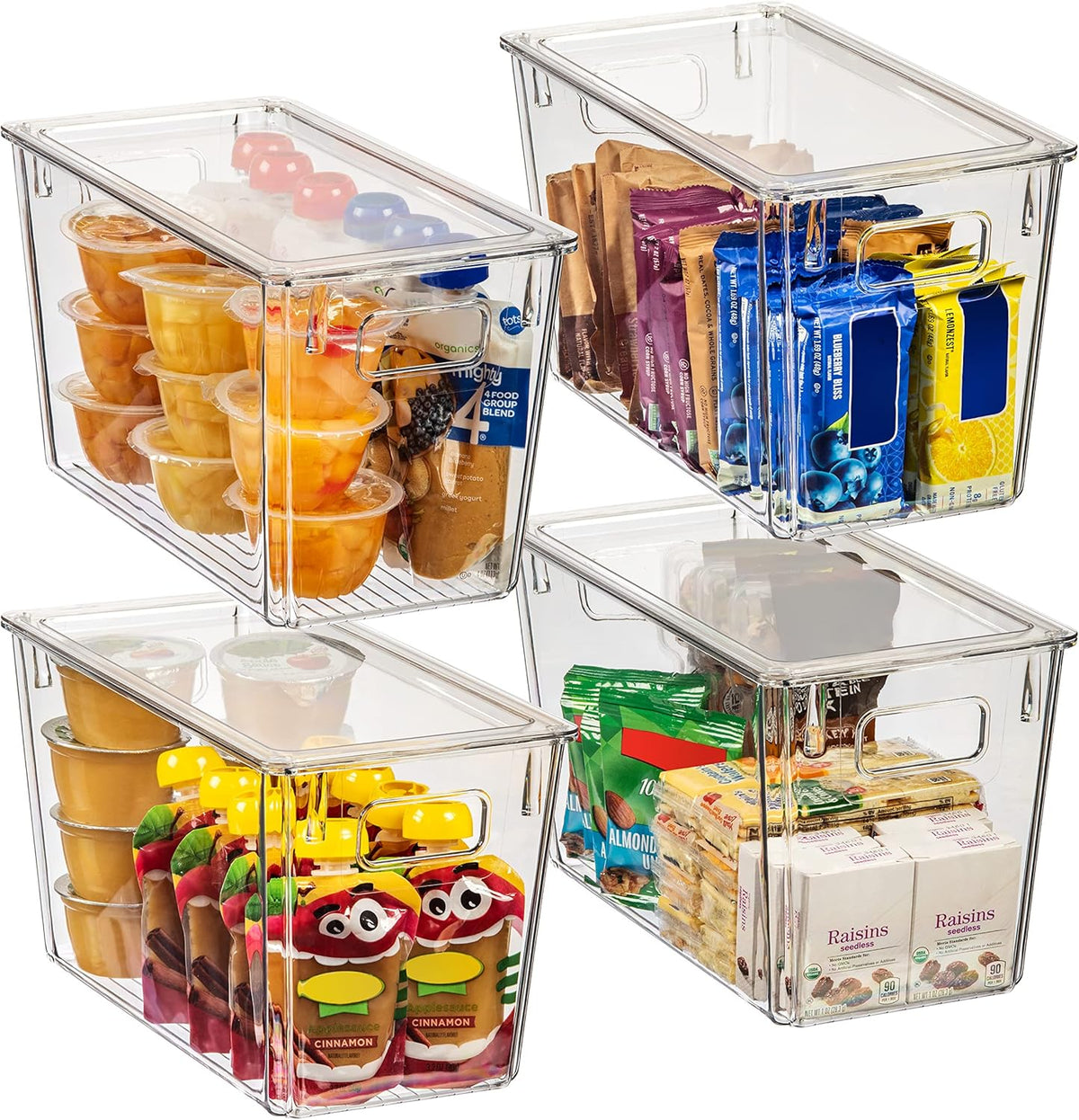 ClearSpace Modern Plastic Storage Bins with Lids – Perfect Kitchen Organization or Pantry Fridge