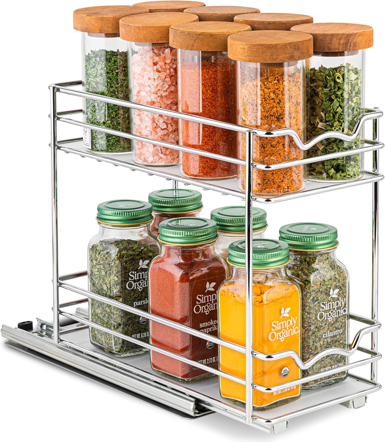 Pull Out Cabinet Organizer for Spices, Cans - Heavy Duty with Lifetime Limited Warranty- Pull Out