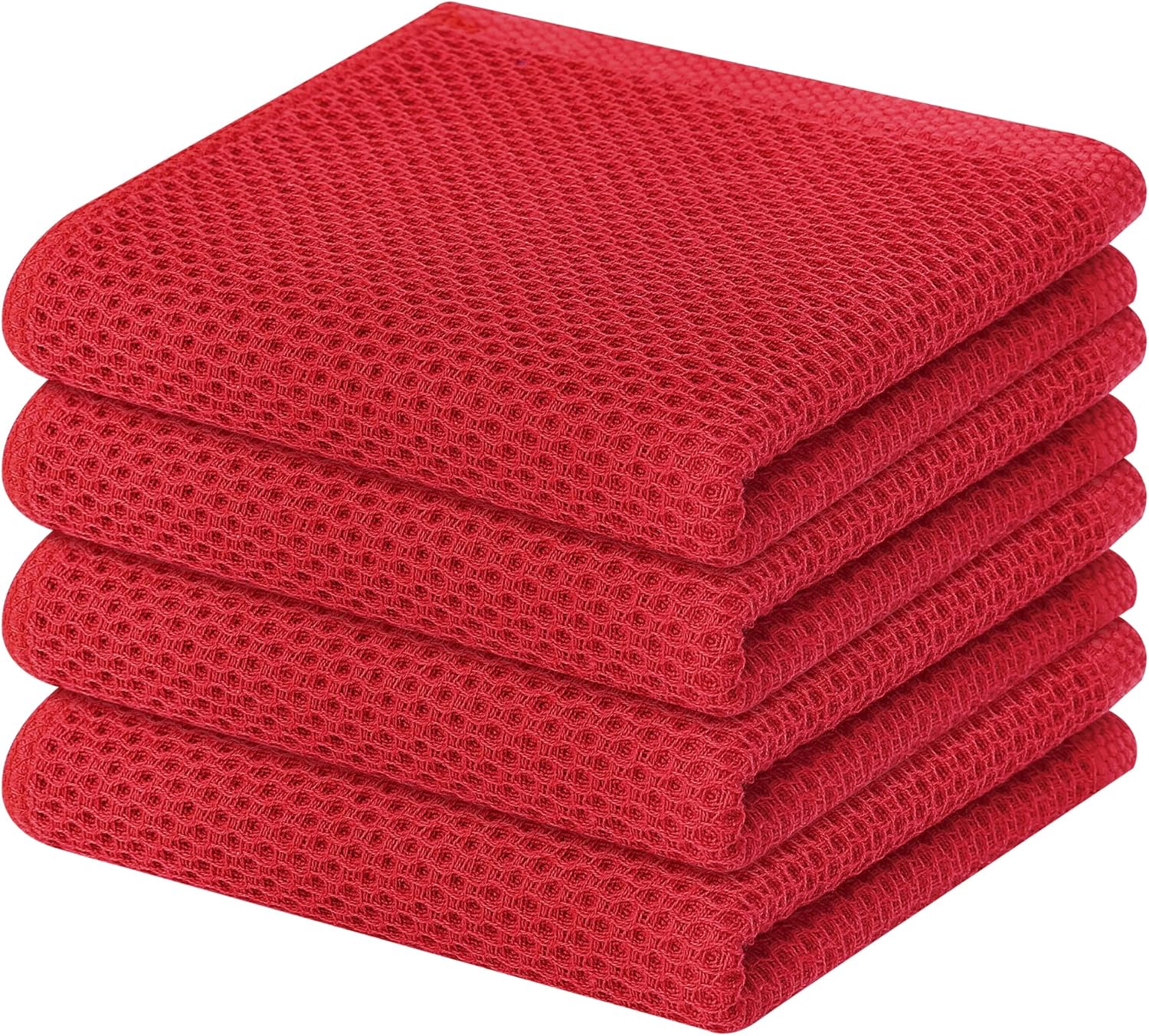 Homaxy 100% Cotton Waffle Weave Kitchen Dish Towels, Ultra Soft Absorbent Quick Drying Cleaning
