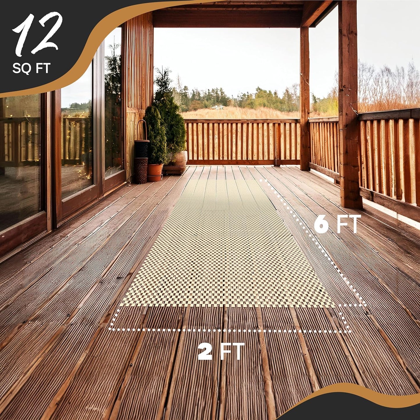 Nevlers 2'x6' Under Rug Non Slip Pad | White PVC Foam Non Slip Rug Pads | Open Weave Anti Slip Rug