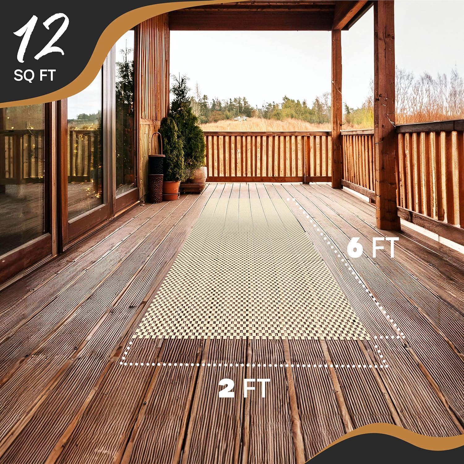Nevlers 2'x6' Under Rug Non Slip Pad | White PVC Foam Non Slip Rug Pads | Open Weave Anti Slip Rug