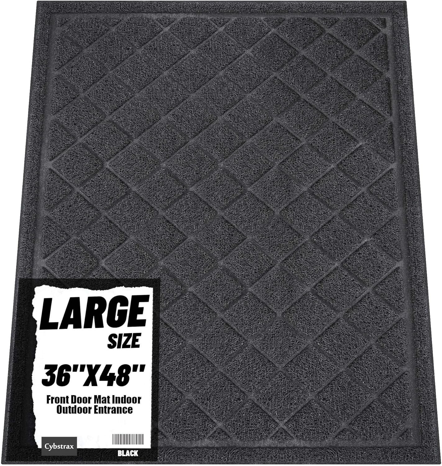 Front Door Mat Indoor Outdoor Entrance, 36" x 48" Heavy Duty All-Season All-Weather Waterproof