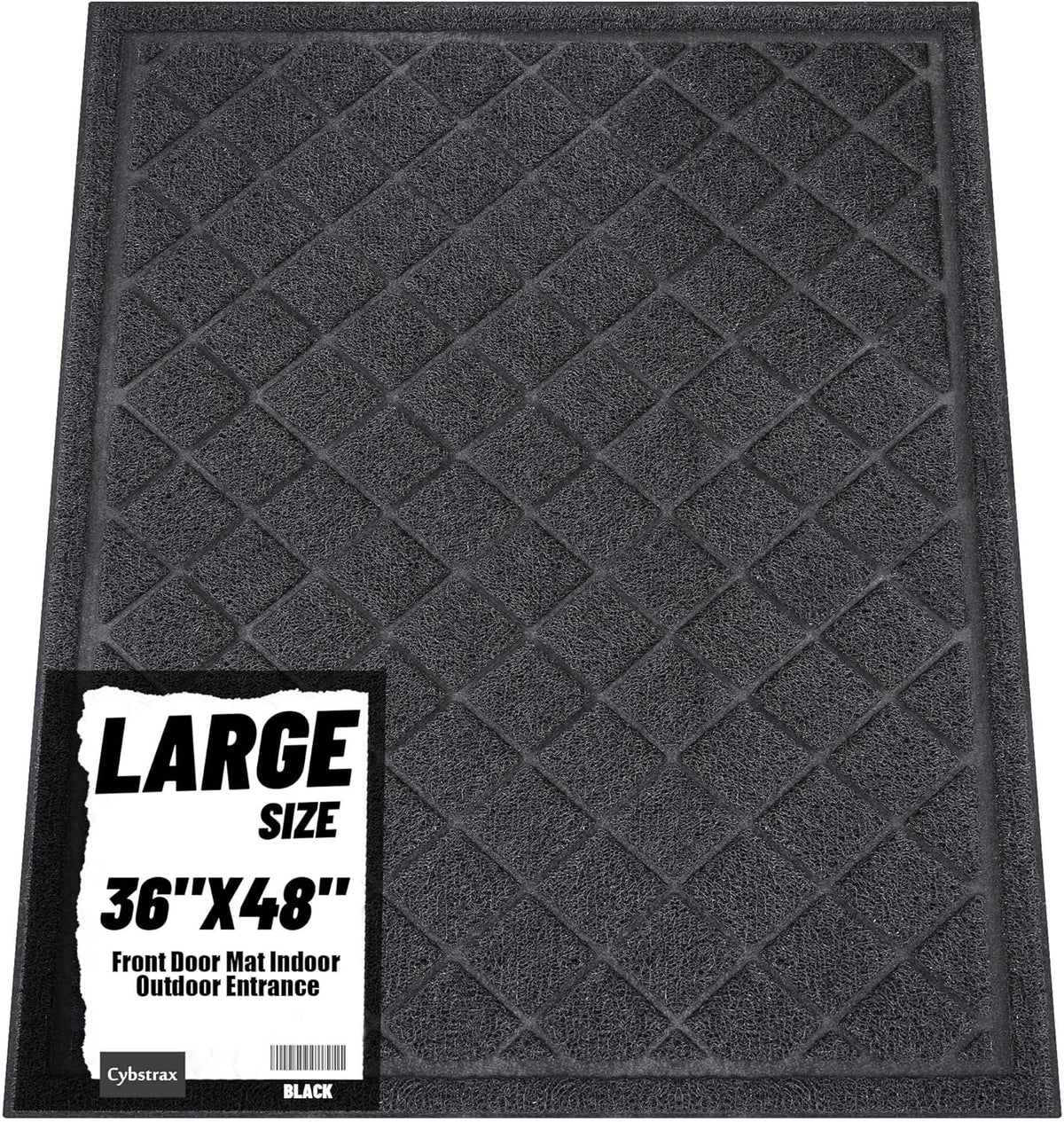 Front Door Mat Indoor Outdoor Entrance, 36" x 48" Heavy Duty All-Season All-Weather Waterproof