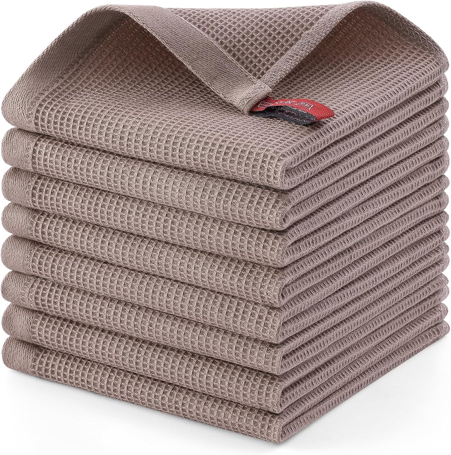 Homaxy 100% Cotton Waffle Weave Dish Cloths - 8 Pack Soft and Absorbent Dish Towels - 12 x 12