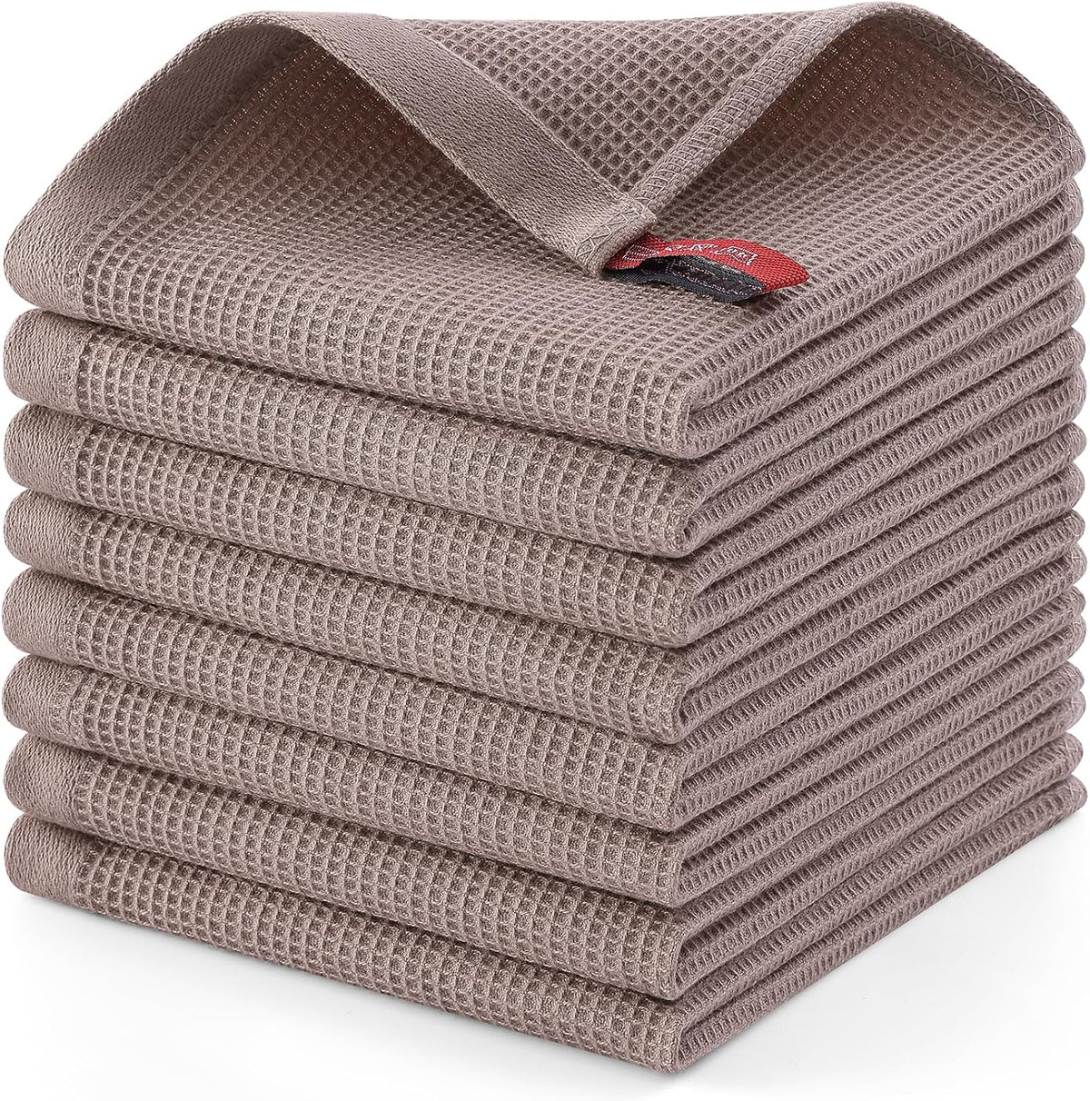 Homaxy 100% Cotton Waffle Weave Dish Cloths - 8 Pack Soft and Absorbent Dish Towels - 12 x 12