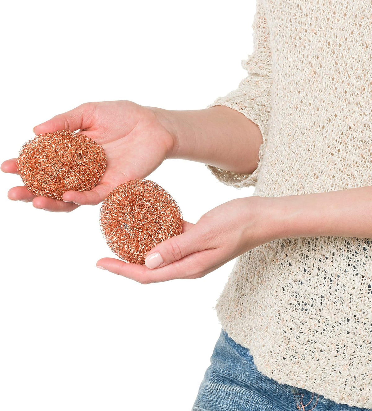 Redecker Real Copper Pot Scrubbers – Double-Layer Copper Scouring Pads for Pots, Pans, Dishes &