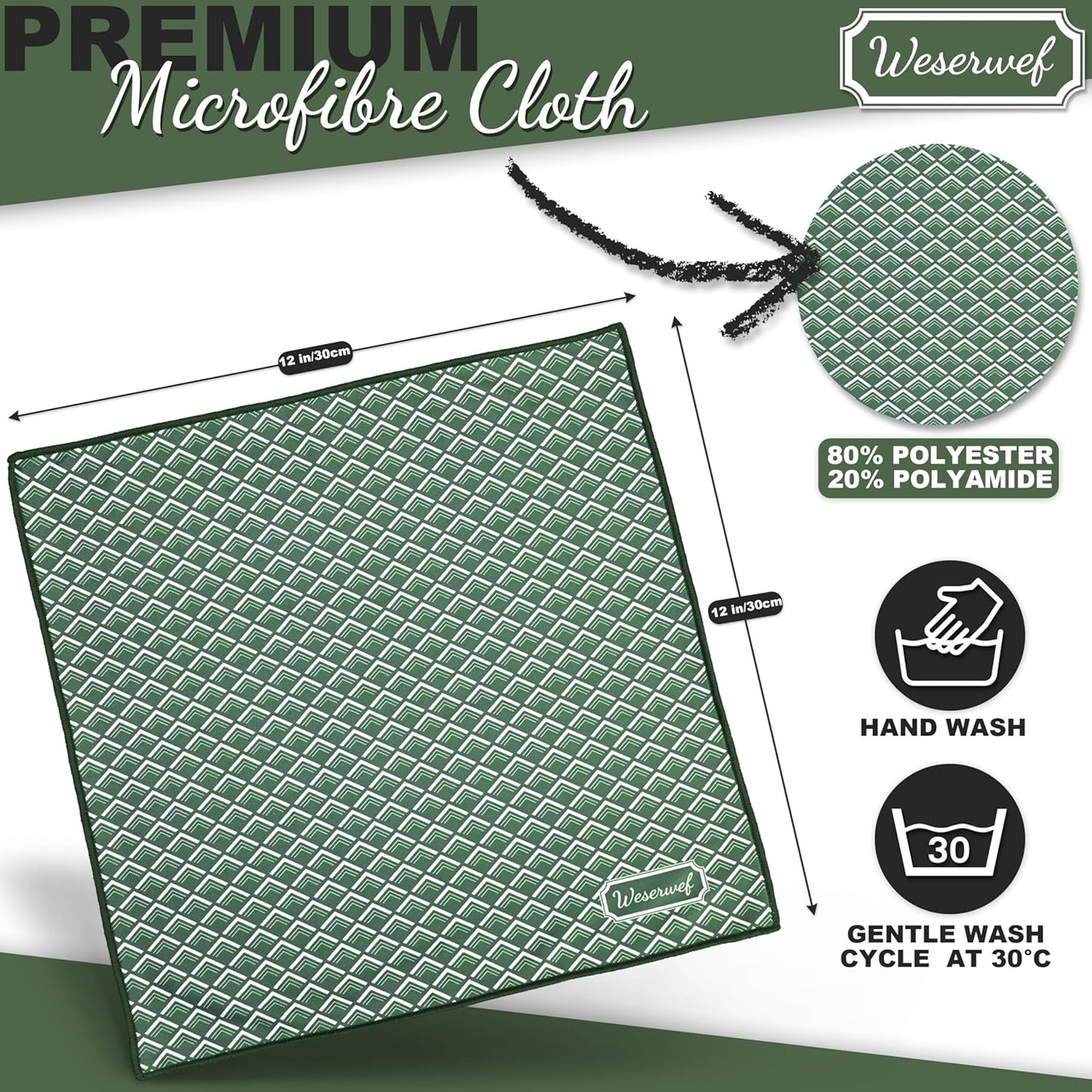 WESERWEF Design Microfiber Glasses Cleaning Cloth – Premium Cleaning Cloth for Eyeglasses, Screens