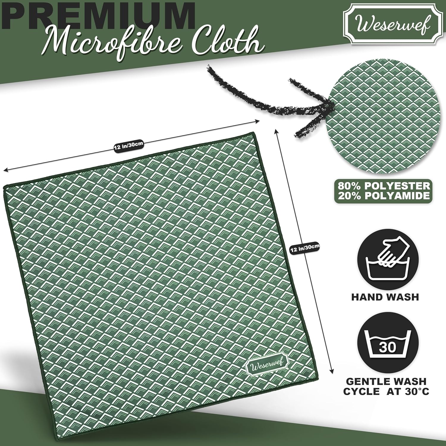 WESERWEF Design Microfiber Glasses Cleaning Cloth – Premium Cleaning Cloth for Eyeglasses, Screens