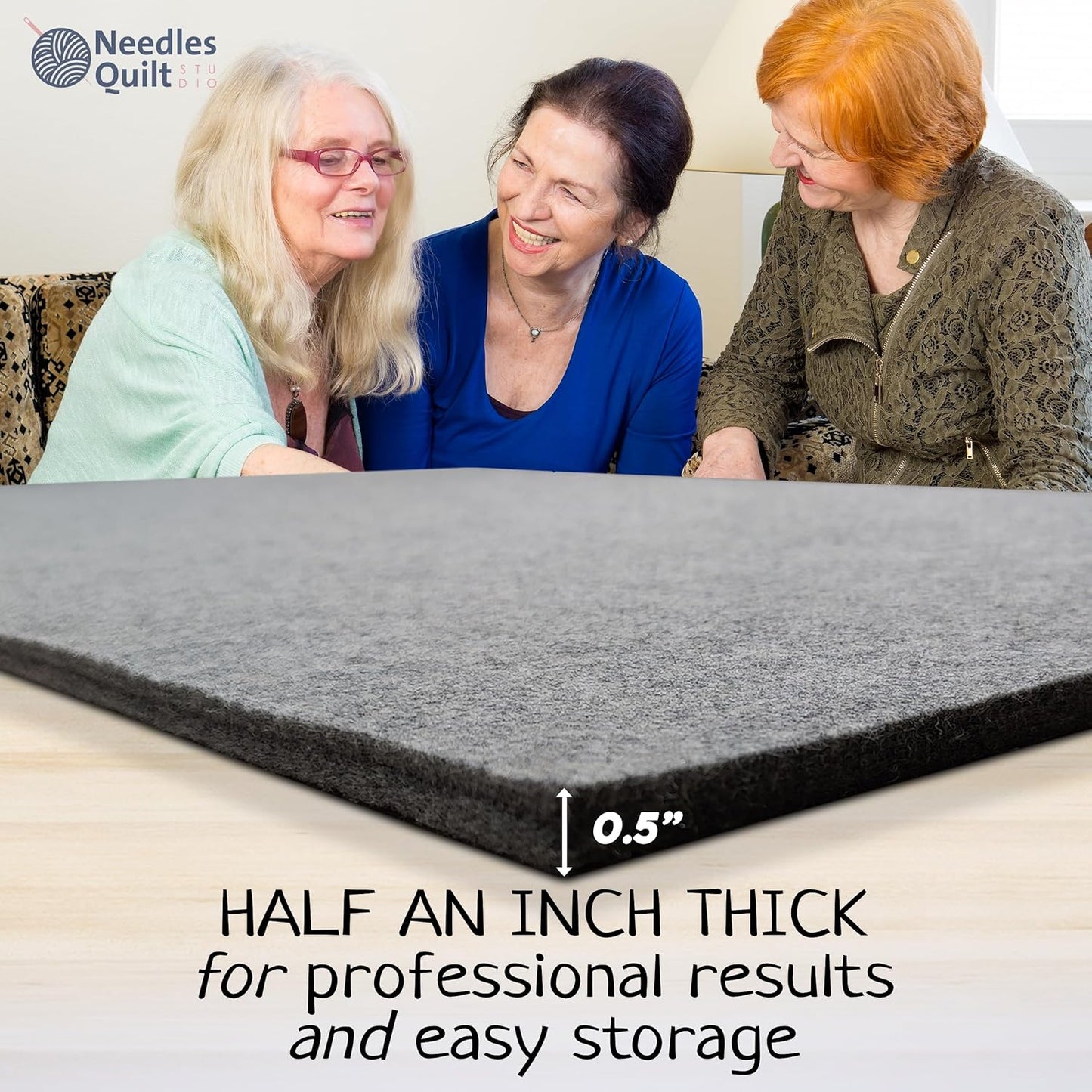 36" x 18" Wool Pressing Mat for Quilting | 100% Natural New Zealand Wool Ironing Mat for Quilters |