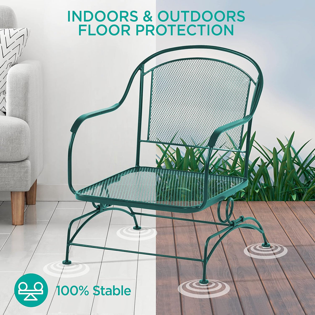 Wrought Iron Patio Furniture Feet Caps (24 Pack, White) - 1.5" Round Plastic Outdoor Chair Leg
