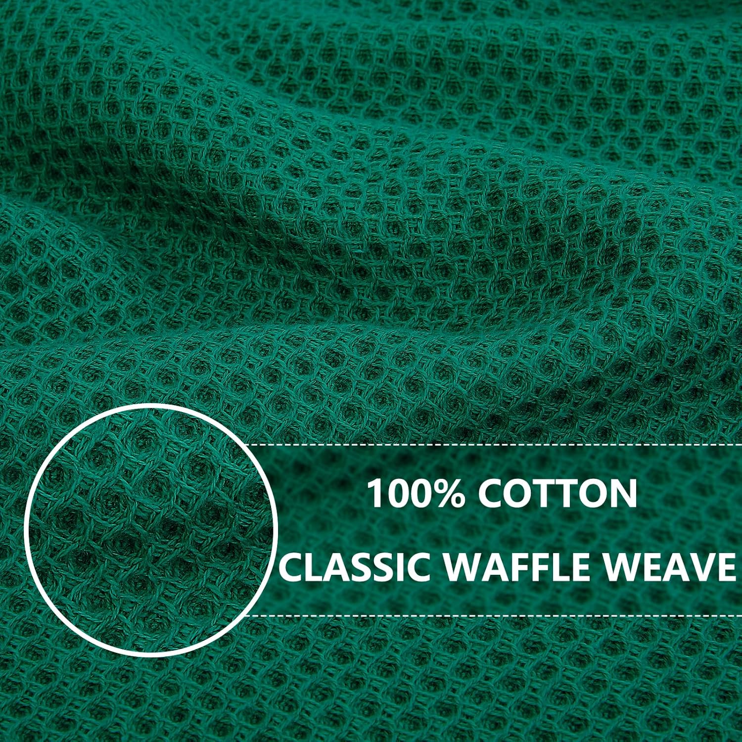 Homaxy 100% Cotton Waffle Weave Kitchen Dish Towels, Ultra Soft Absorbent Quick Drying Cleaning