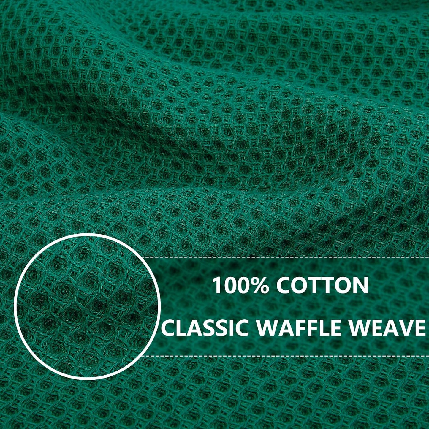 Homaxy 100% Cotton Waffle Weave Kitchen Dish Cloths, Ultra Soft Absorbent Quick Drying Dish Towels