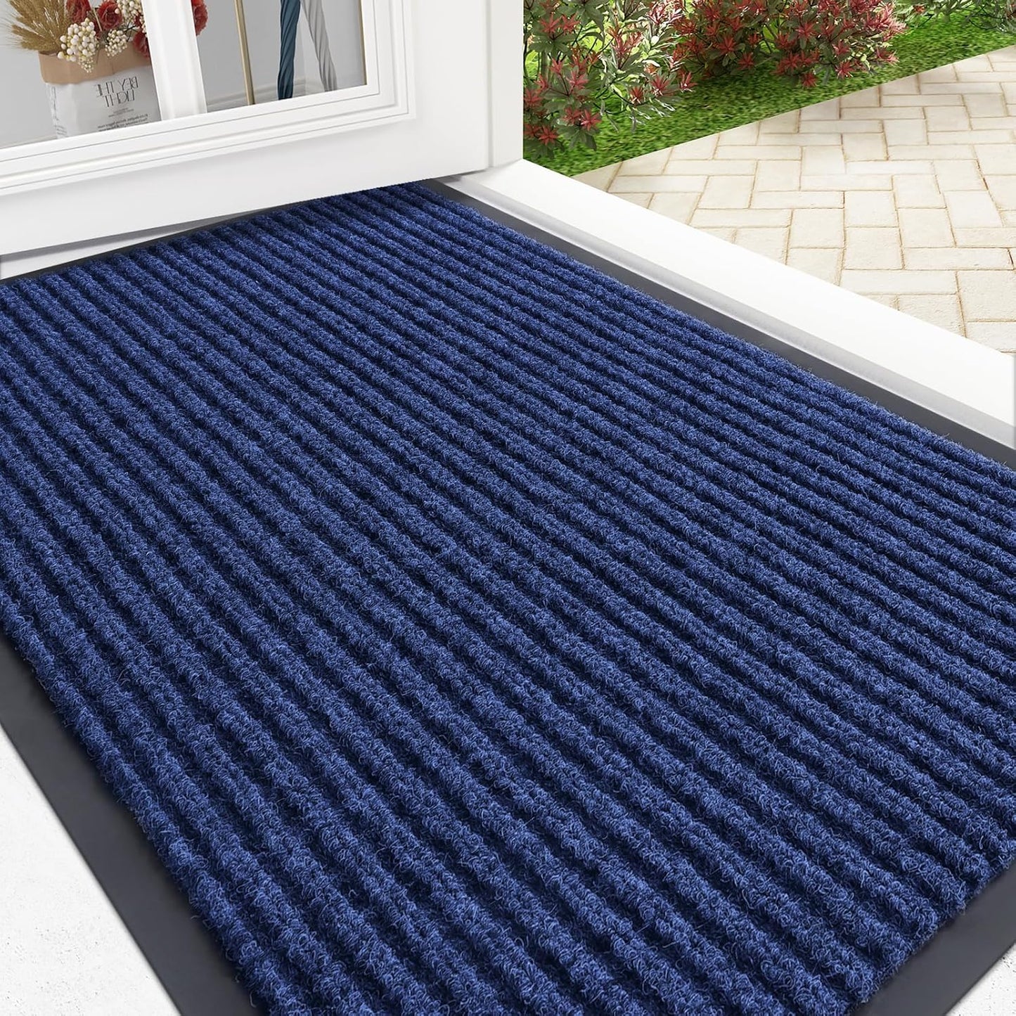 OLANLY Front Door Mat Indoor Outdoor Entrance, Waterproof Heavy Duty Doormat, Fade Resistant, Low