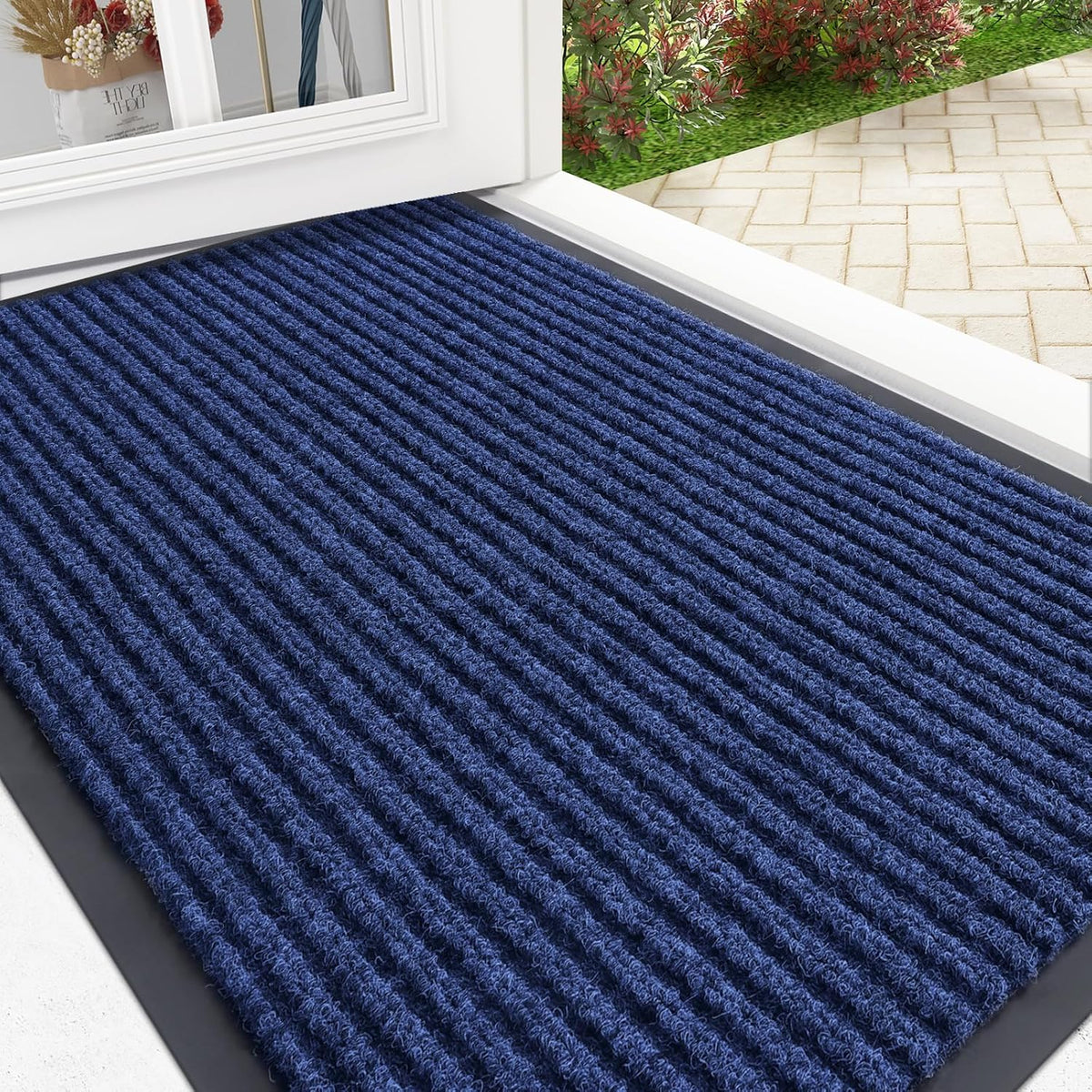 OLANLY Front Door Mat Indoor Outdoor Entrance, Waterproof Heavy Duty Doormat, Fade Resistant, Low