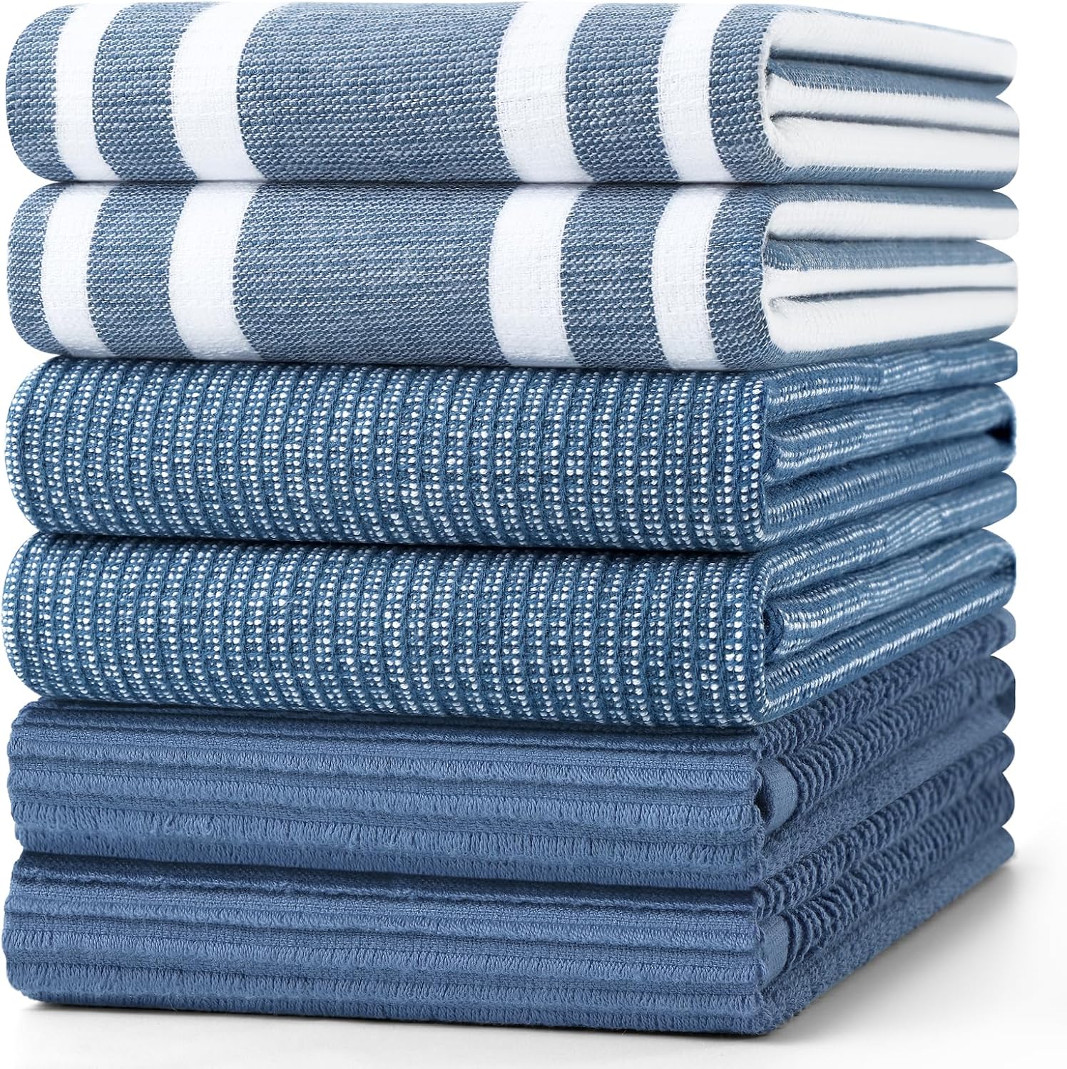 Homaxy Premium Kitchen Towels(18”x 28”, 6 Pack), Large Cotton 380 GSM Kitchen Hand Towels, Soft and