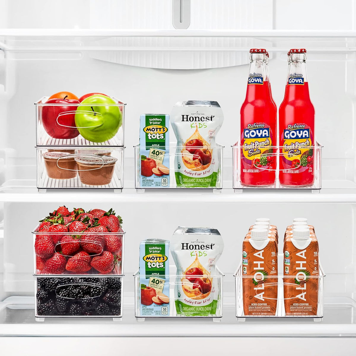 Sorbus Stackable Refrigerator Organizer Bins - Clear Storage Bins for Kitchen Pantry, Freezer &