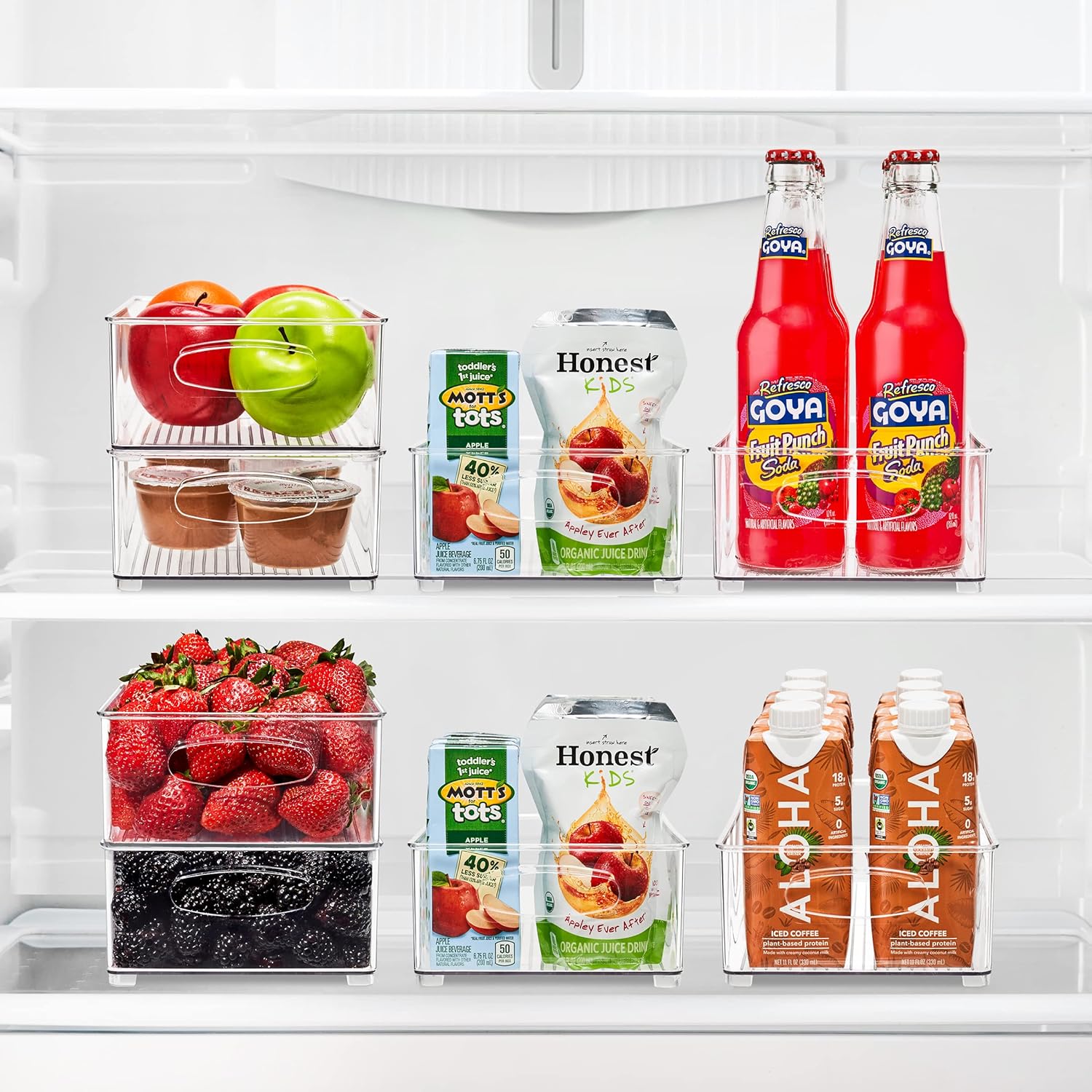 Sorbus Stackable Refrigerator Organizer Bins - Clear Storage Bins for Kitchen Pantry, Freezer &
