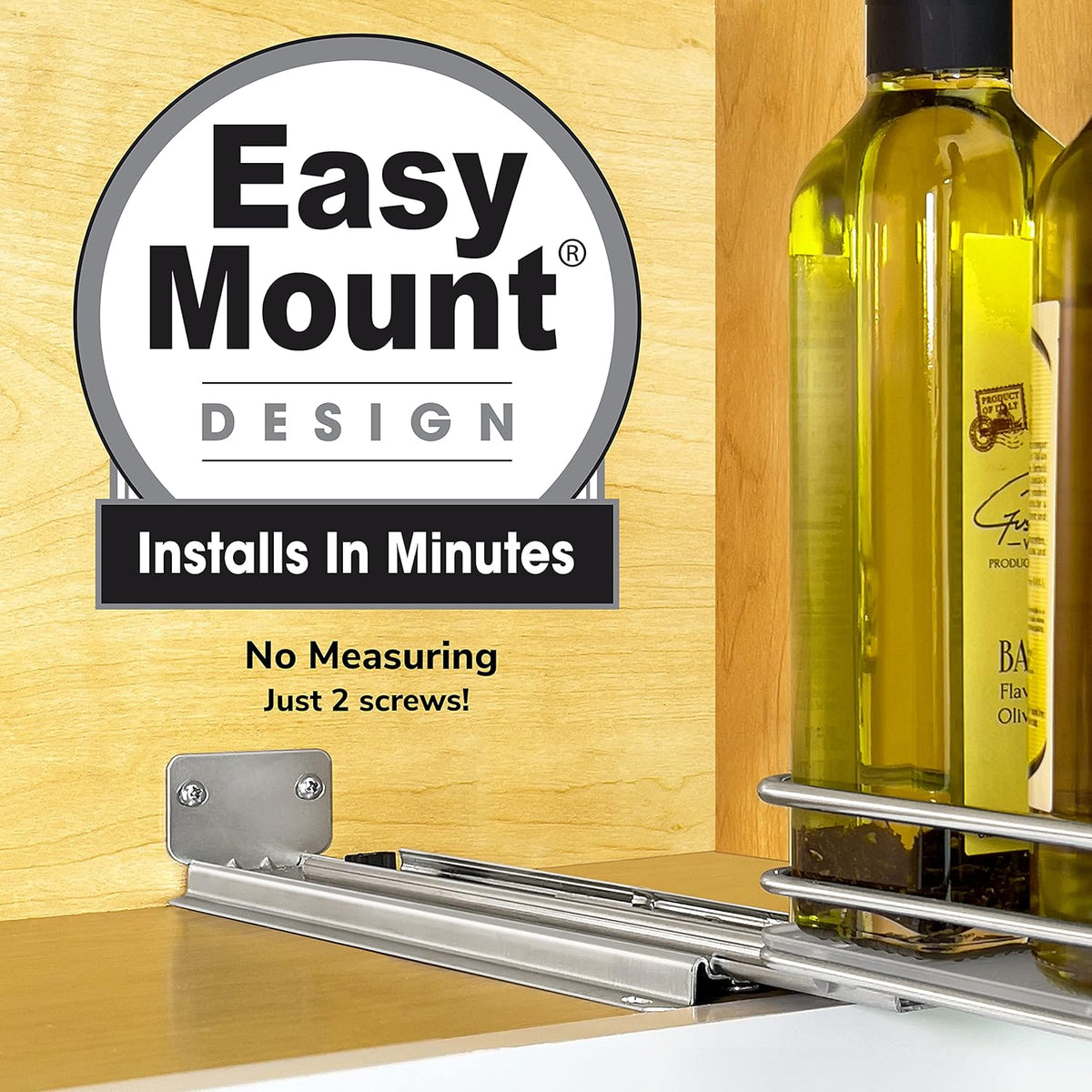 LYNK PROFESSIONAL® Pull Out Spice Rack Organizer for Inside Kitchen Cabinets - 4-1/4 inch Wide