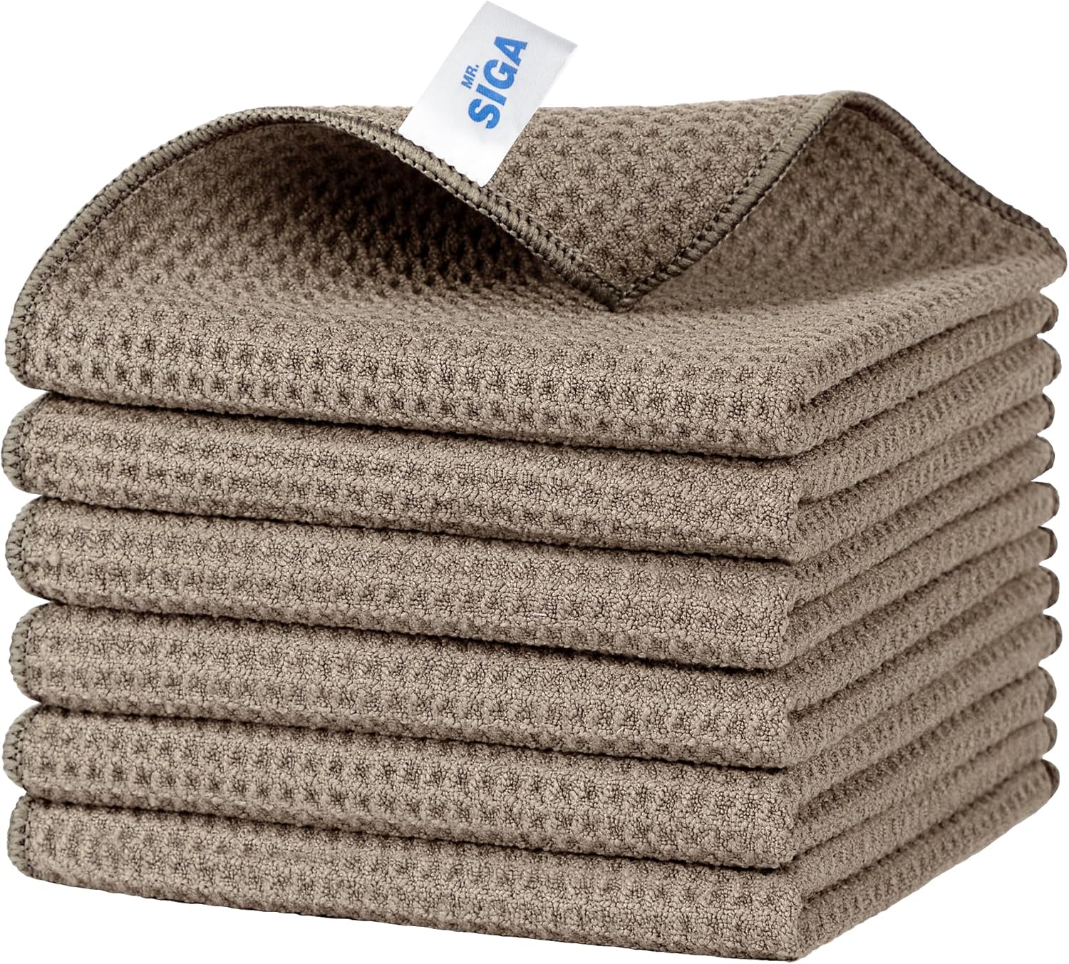 MR.SIGA Waffle Pattern Cleaning Cloths, Reusable Absorbent Microfiber Cleaning Towels, Ultra Soft