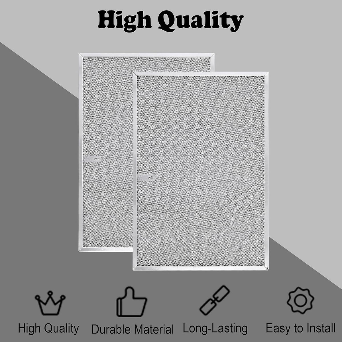 Wadoy BPS1FA36 Range Hood Filter 11-3/4" X 17-1/4" X 3/8", 2 Pack Aluminum Mesh Grease Range Hood