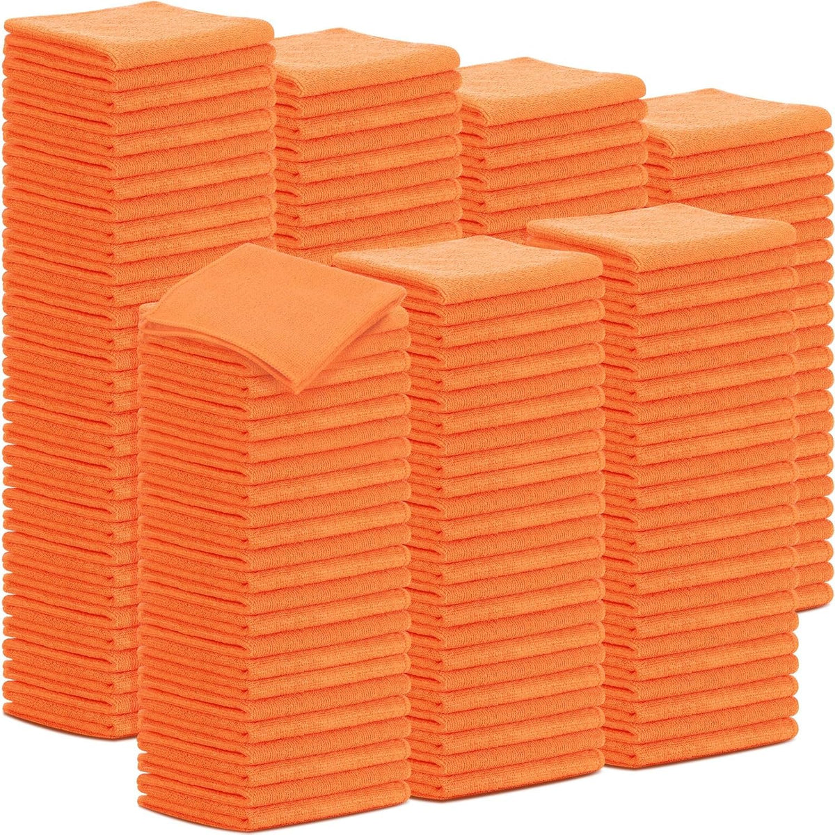 Tenare 100 Pack 12'' x 12'' Microfiber Cleaning Cloths Reusable Cleaning Rags Bulk Microfiber