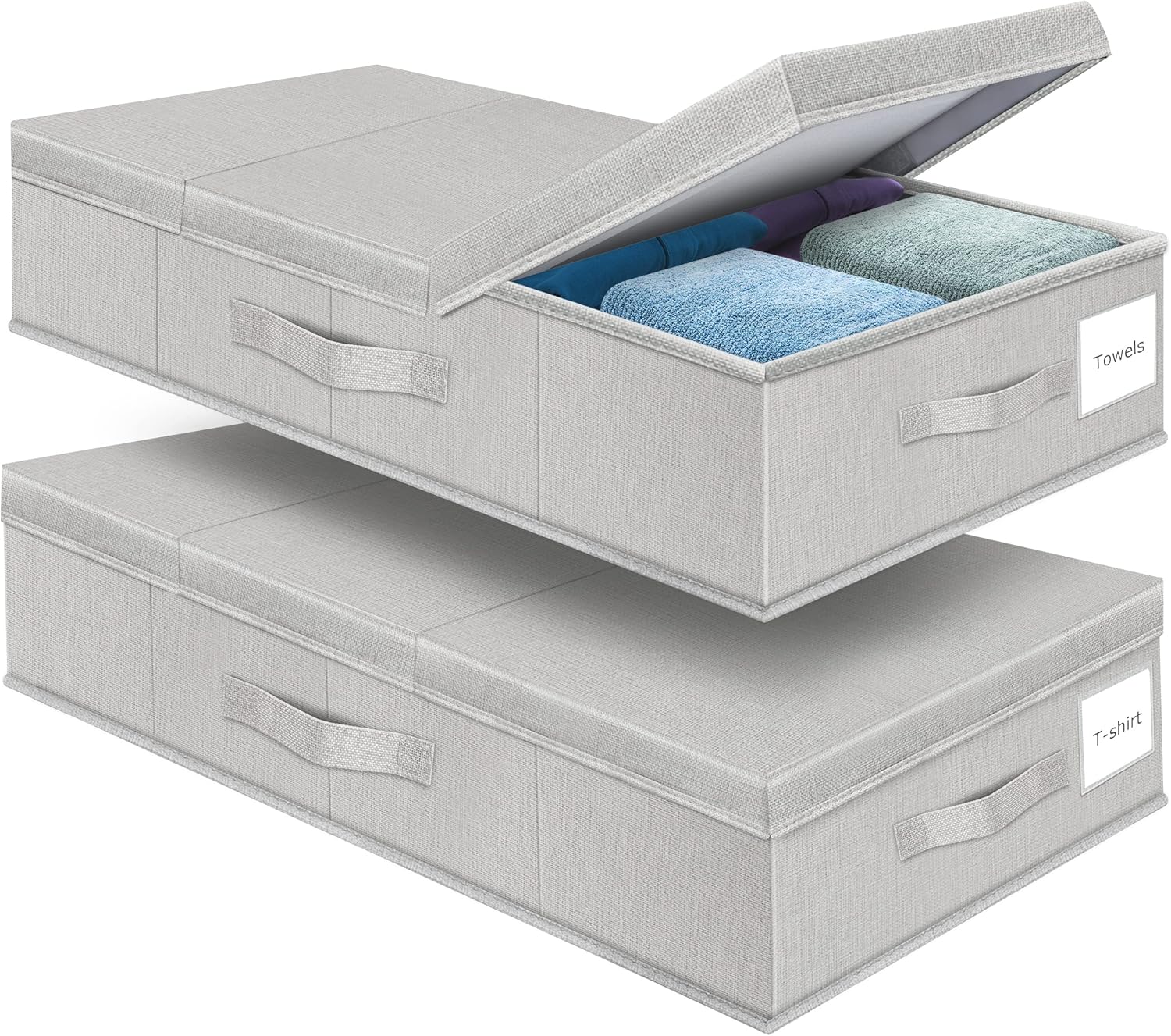Underbed Storage Containers Bin with Lids, Large Under Bed Storage Organizer Box with Handle