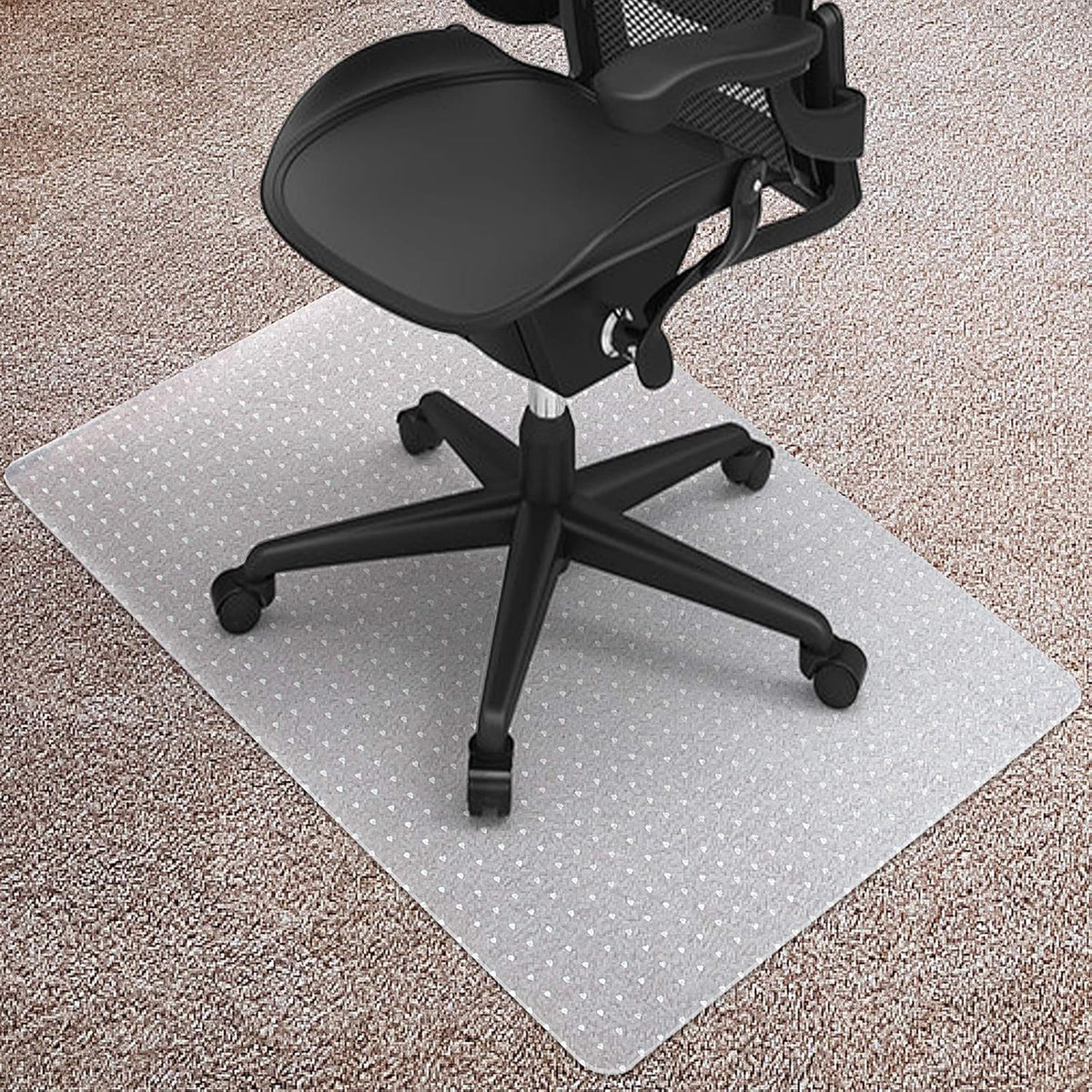Kuyal Desk Chair Mat for Carpet, 30'' x 48'' Rectangle Transparent Mats for Chairs Good for Desks