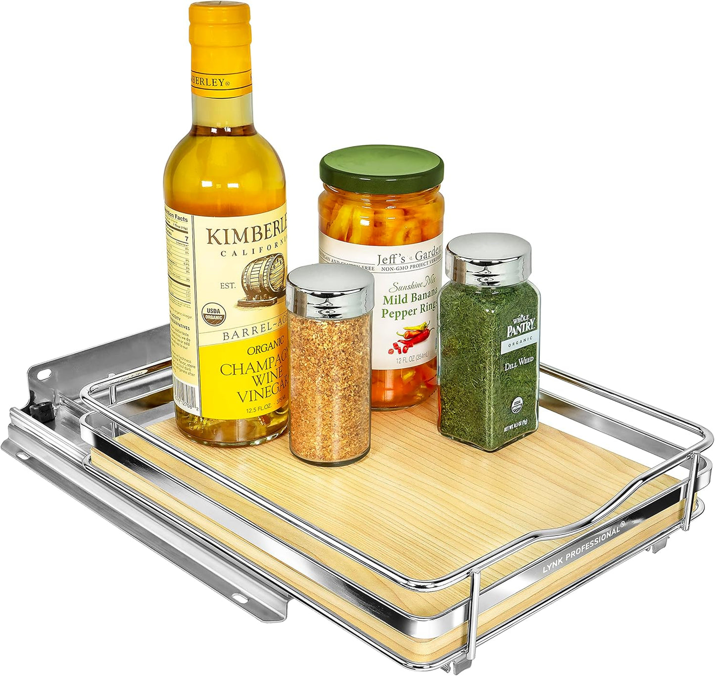 LYNK PROFESSIONAL® Élite™ Pull Out Spice Rack Organizer for Inside Kitchen Cabinets - 8-1/4 inch