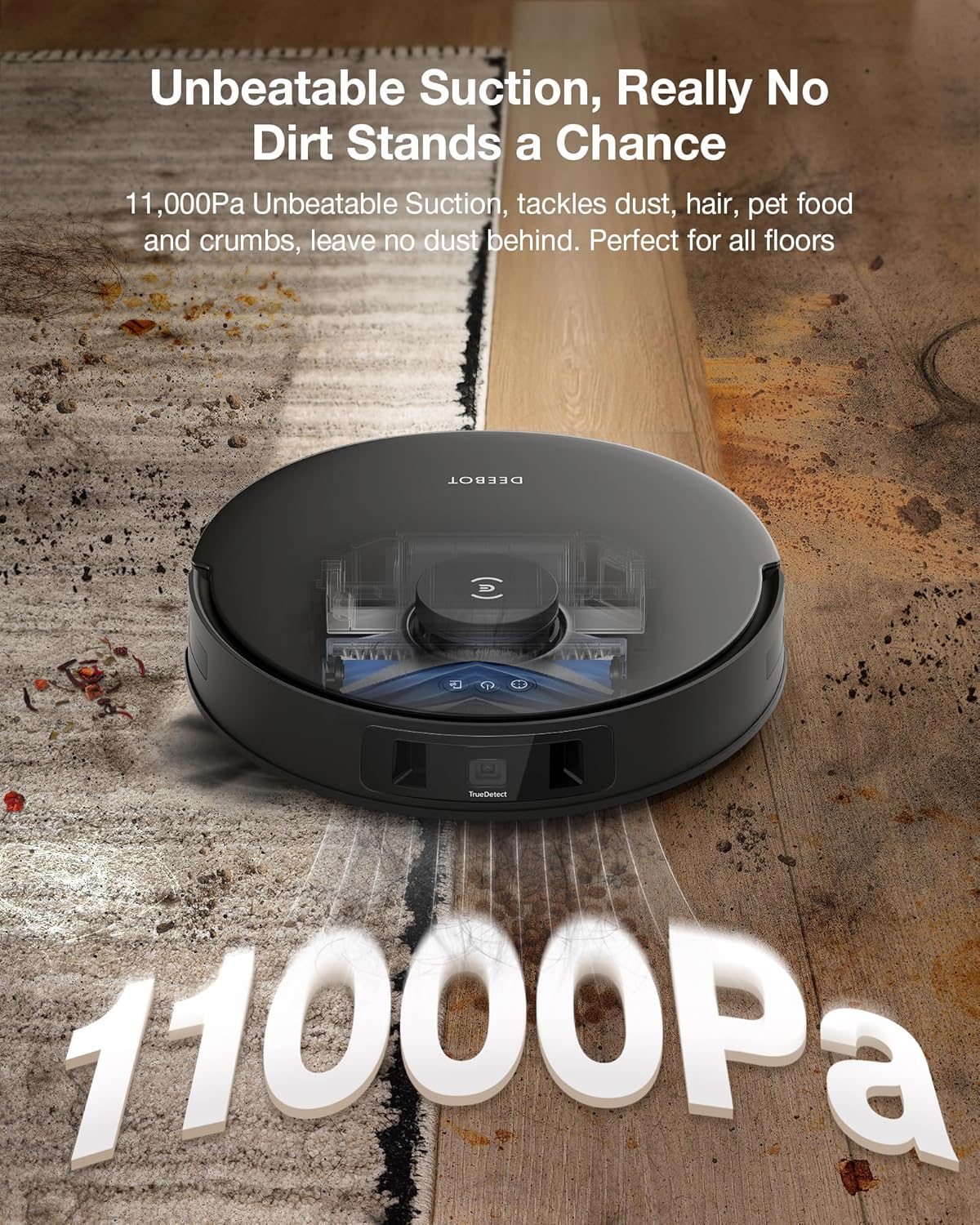 ECOVACS DEEBOT T30S Care Robot Vacuum and Mop, 11000Pa, ZeroTangle Technology, TruEdge Adaptive