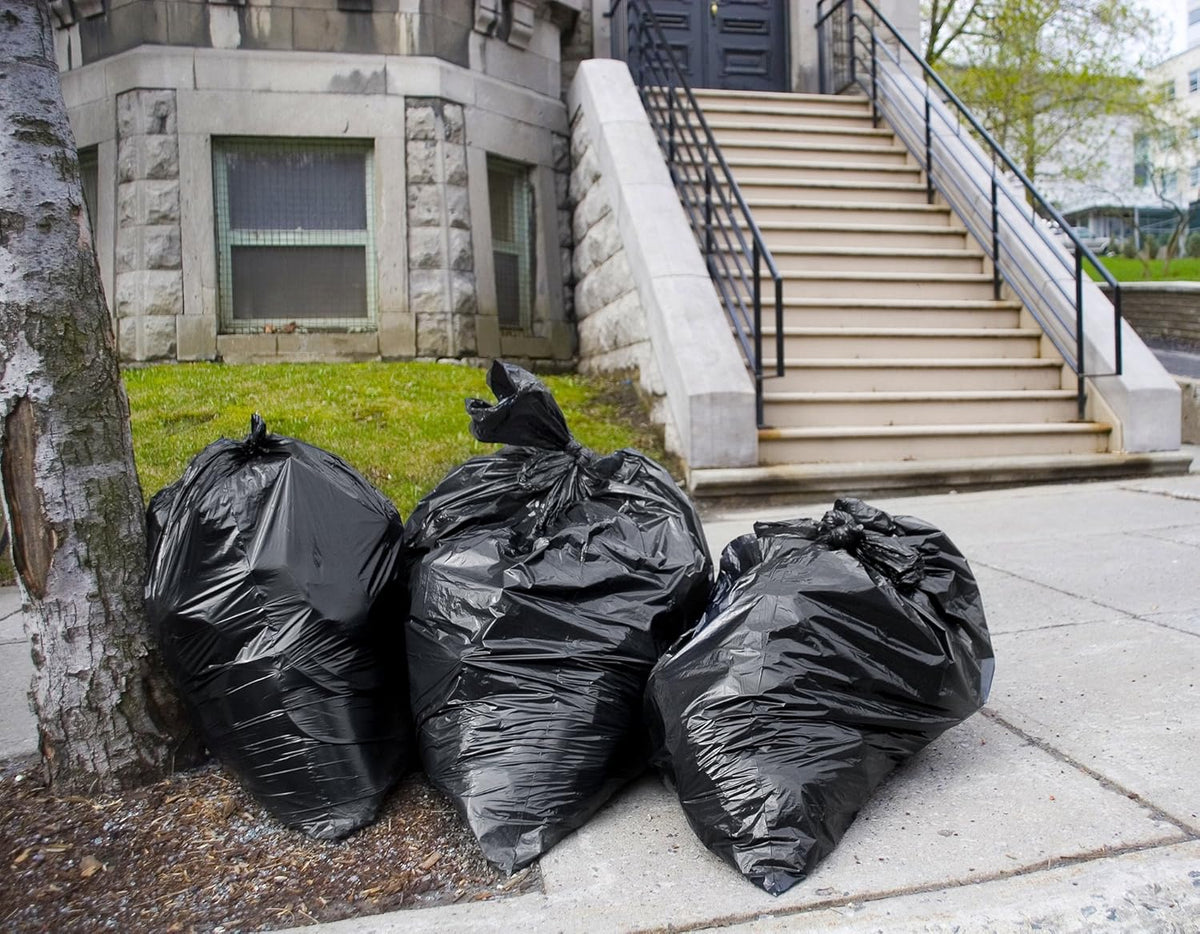 Veska 95-96 Gallon Trash Bags Heavy Duty (Huge 50 Bags W/Ties) 95-96 Gallon Trash Bags Large Black