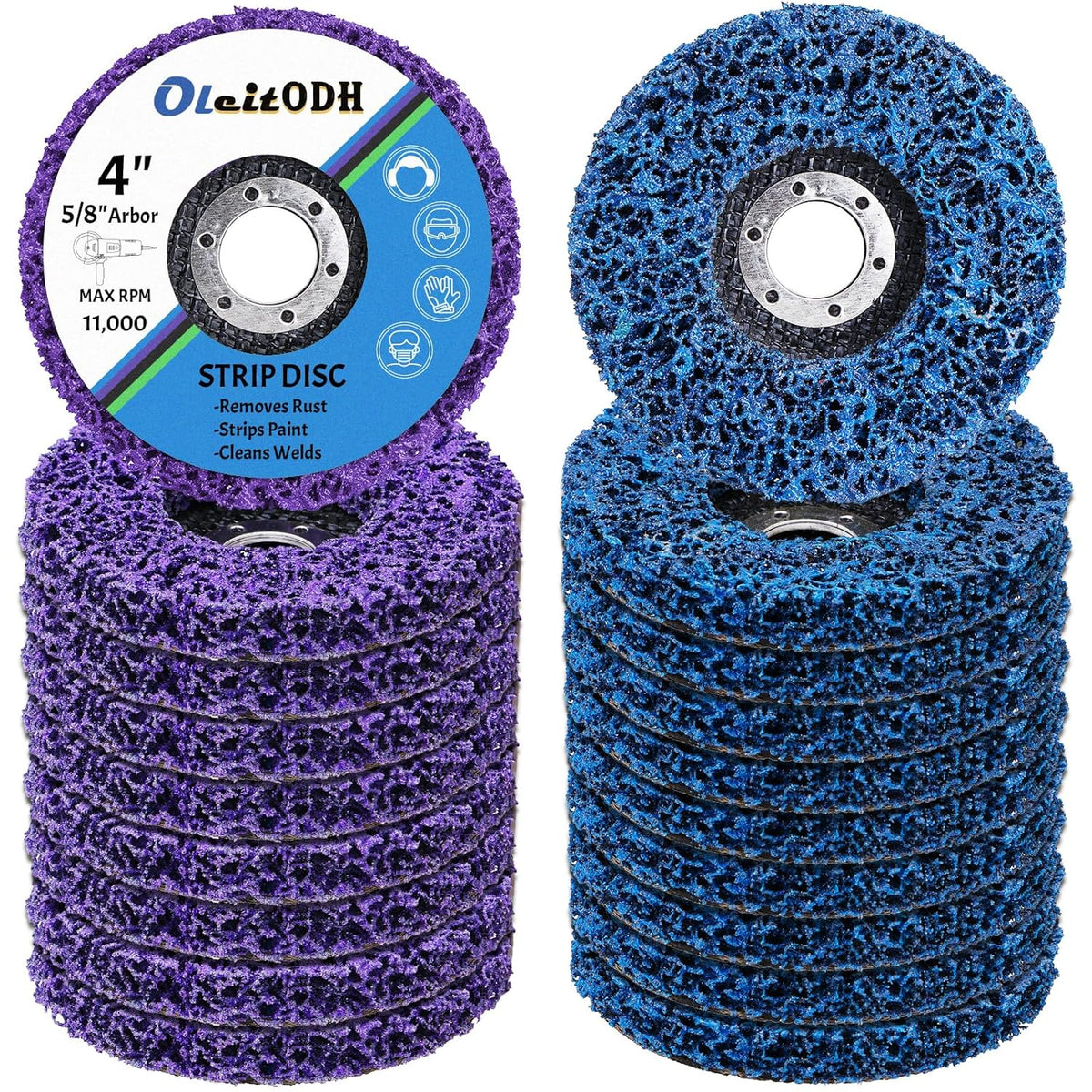 20 Pcs 4" x 5/8" Strip Discs Bulk, Paint Stripping and Rust Removal Wheels for Angle Grinders