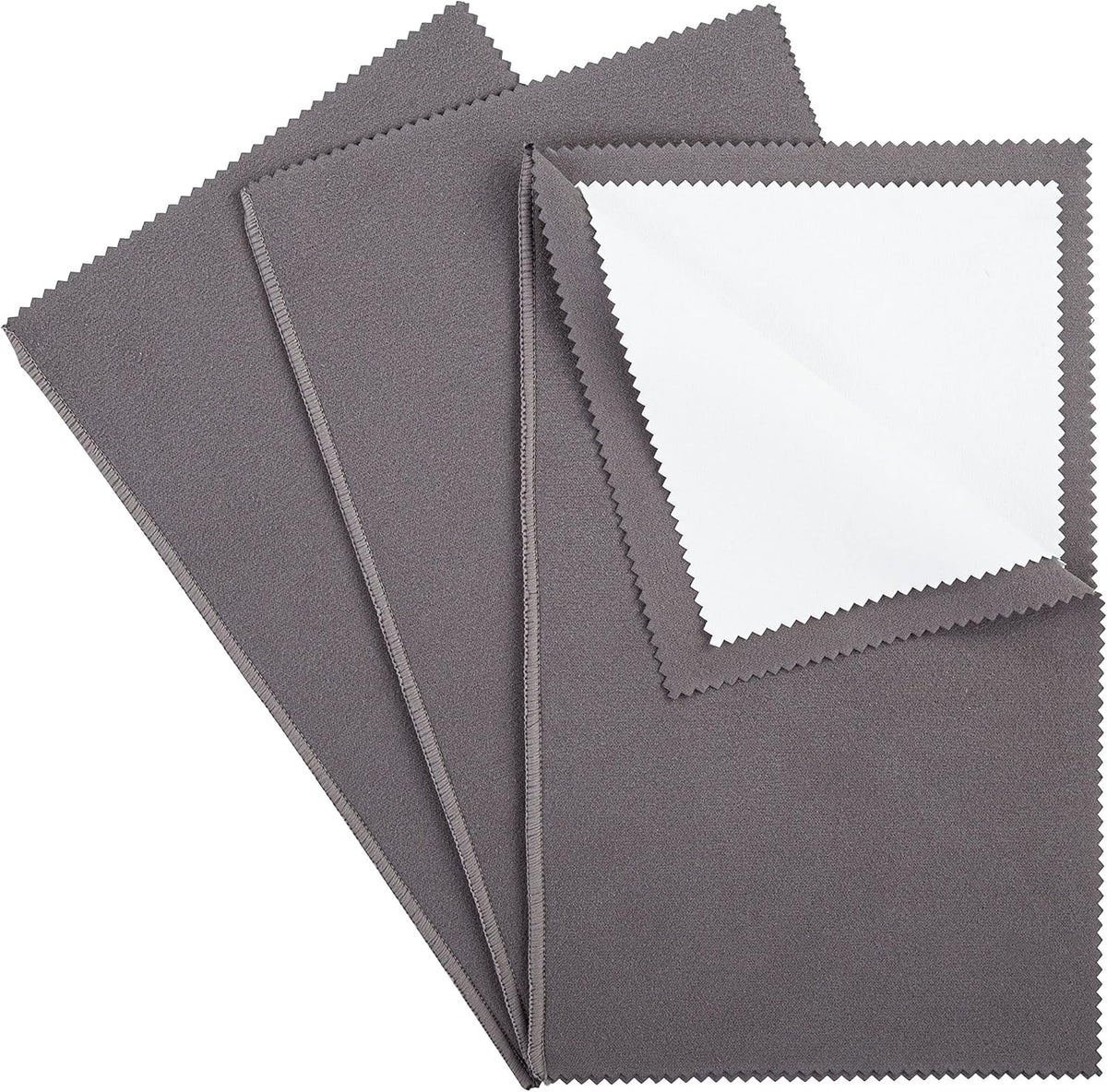 CATIFLIN 3PCS Dark Gray Silver Polishing Cloths, 10"x12" Jewelry Cleaning Cloths for Gold, Silver
